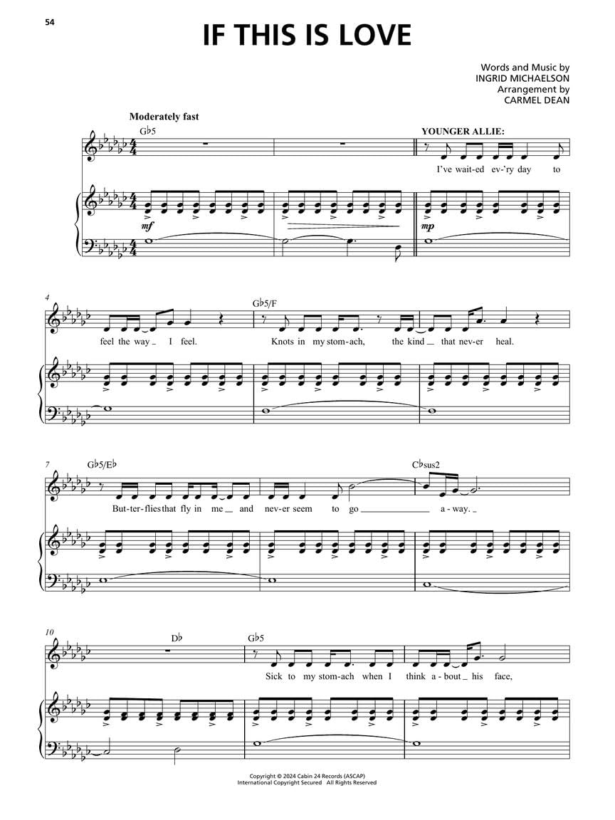 The Notebook - The Musical Featuring Music by Ingrid Michaelson: Piano/Vocal Selections