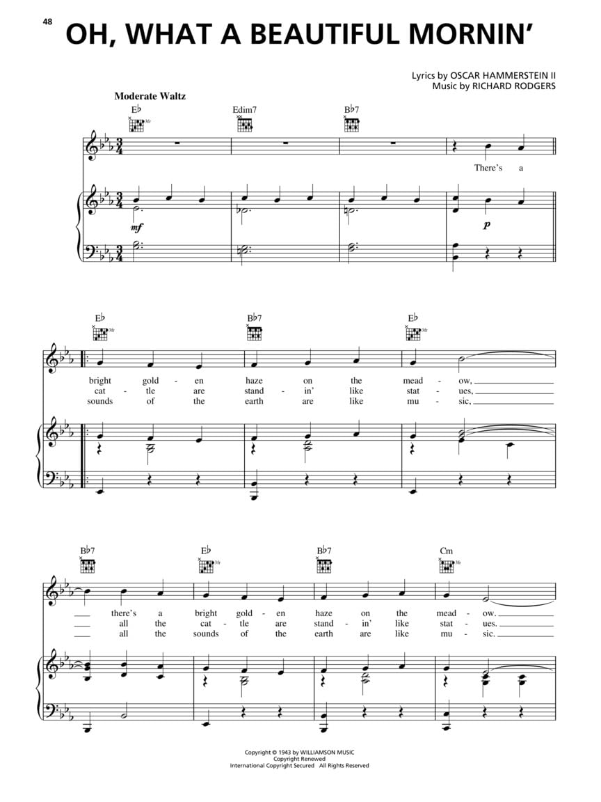 Oklahoma! -75th Anniversary - Vocal Selections | Piano/Vocal/Guitar Songbook| Sheet Music Book for Students and Musical Theatre Fans| Broadway Classics for Practice Lessons Performance and Stage Study