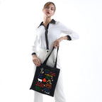MNIGIU Into Woods Tote Bag Into W-oods Musical Tote Into W-oods Musical Merch Into Wo-ods Quote (Wo-ods Black)