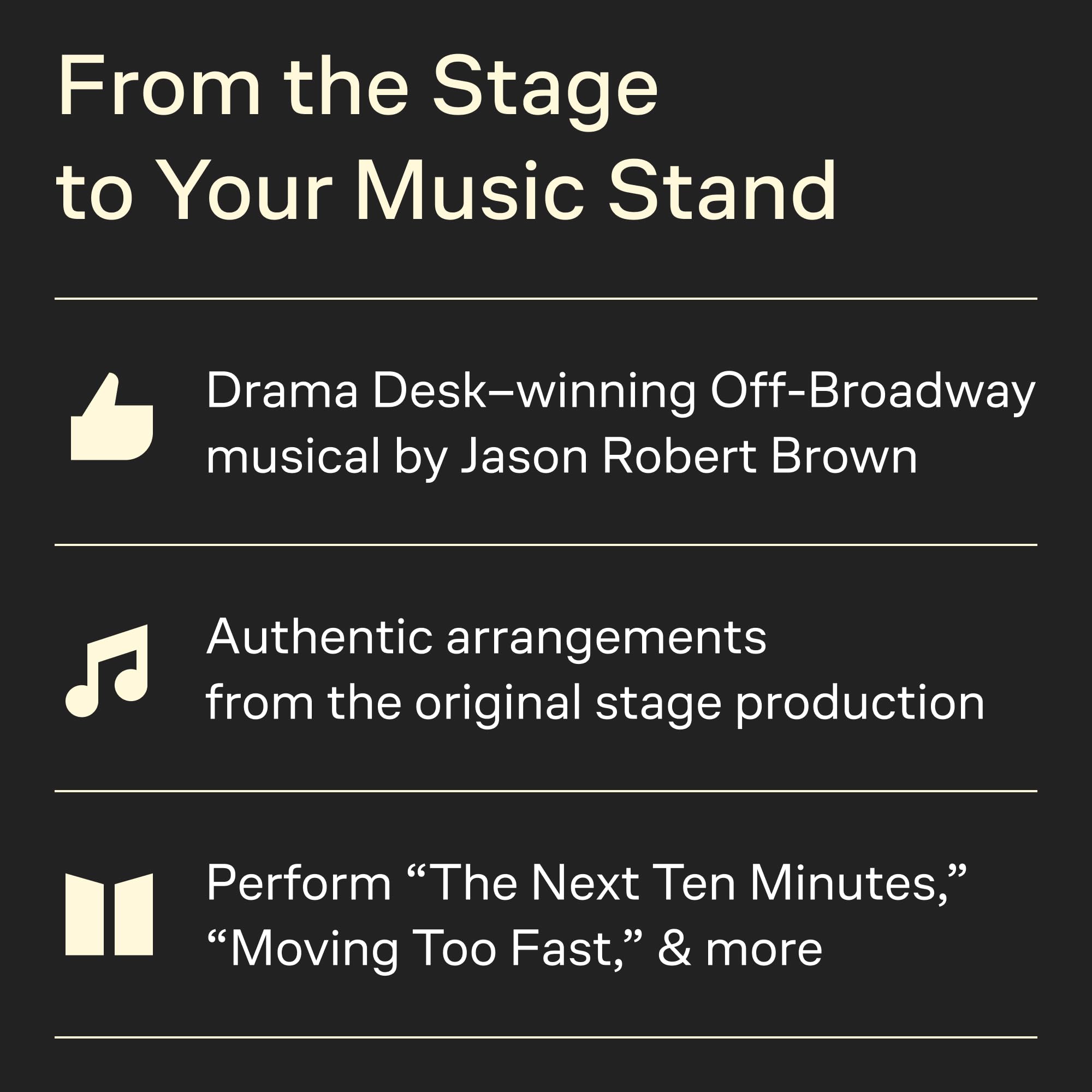 The Last Five Years - Vocal Selections | Sheet Music Book for Piano/Vocal/Guitar | Contemporary Musical Theatre Songs by Jason Robert Brown for Intermediate Singers Students and Audition Performance