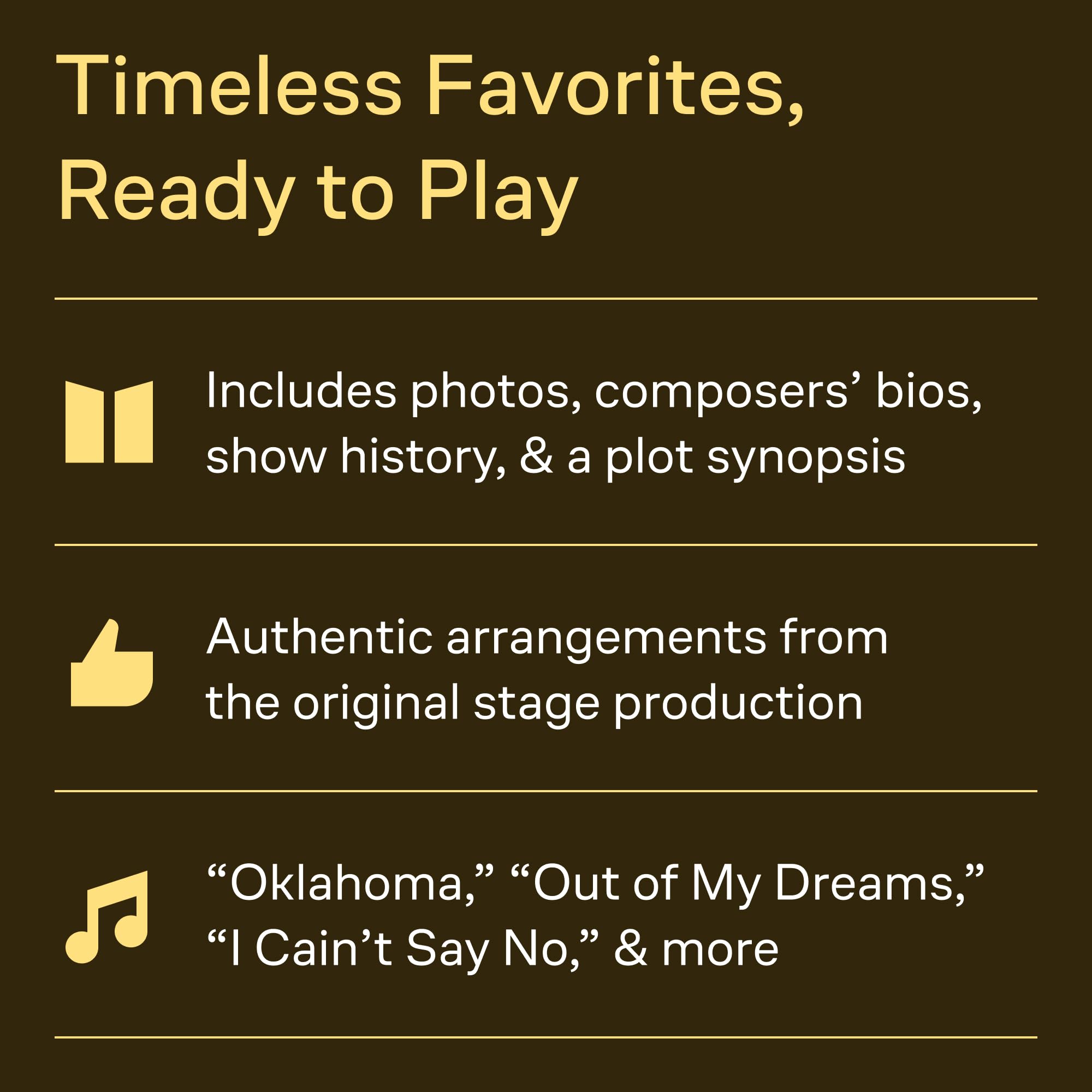 Oklahoma! -75th Anniversary - Vocal Selections | Piano/Vocal/Guitar Songbook| Sheet Music Book for Students and Musical Theatre Fans| Broadway Classics for Practice Lessons Performance and Stage Study