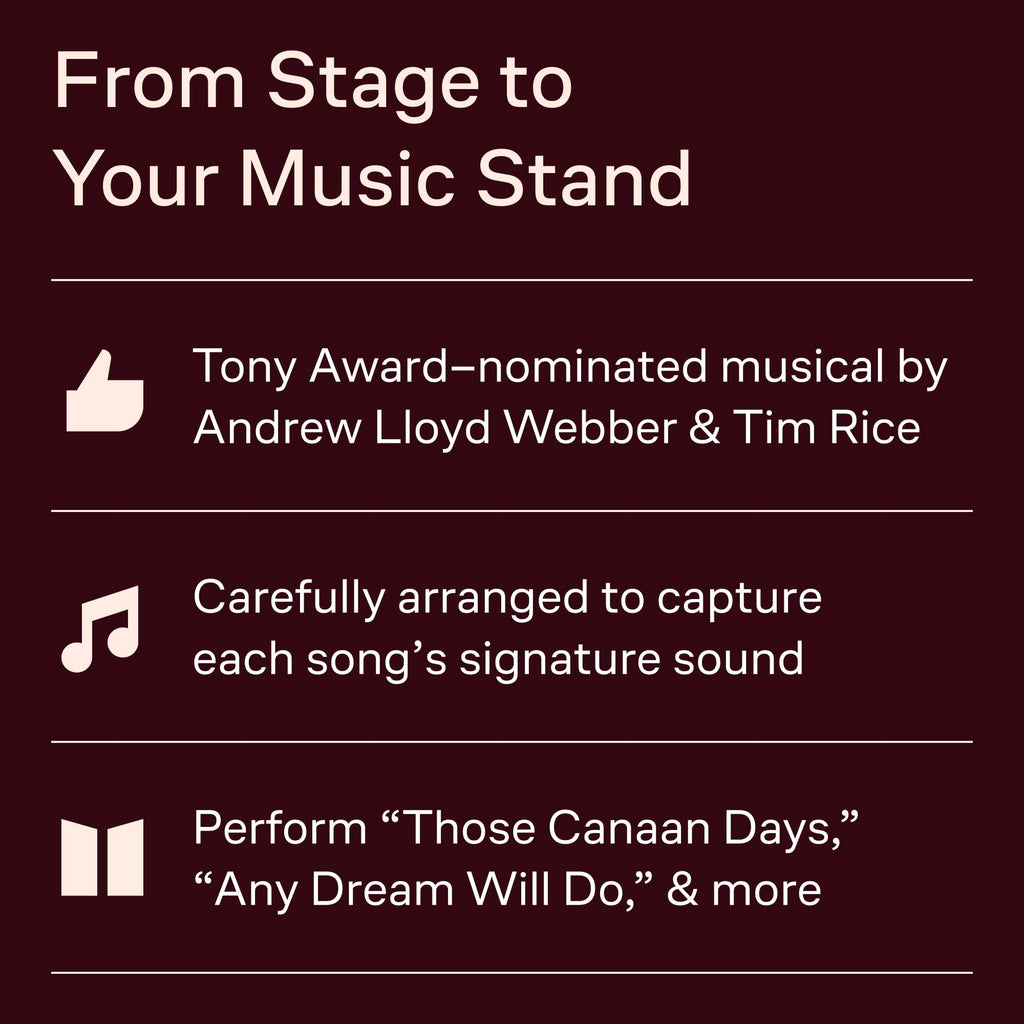 Joseph and the Amazing Technicolor Dreamcoat | Lyrics by Tim Rice and Music by Andrew Lloyd Webber | Vocal Selections | 10 Iconic Songs from the Broadway Musical | Piano Vocal Guitar Sheet Music