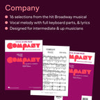 Company - A Musical Comedy | Broadway Vocal Score Selections for Students | Complete Piano Vocal Sheet Music Book by Stephen Sondheim | Theatre Repertoire for Study Auditions and Performance