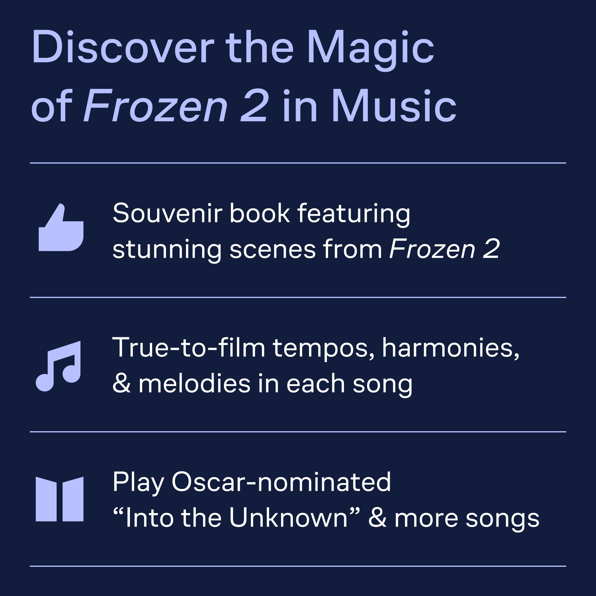 Frozen 2 Songbook | Piano, Vocal, Guitar Sheet Music | Includes "Into the Unknown" and Other Disney Songs | Hal Leonard Official Music Book
