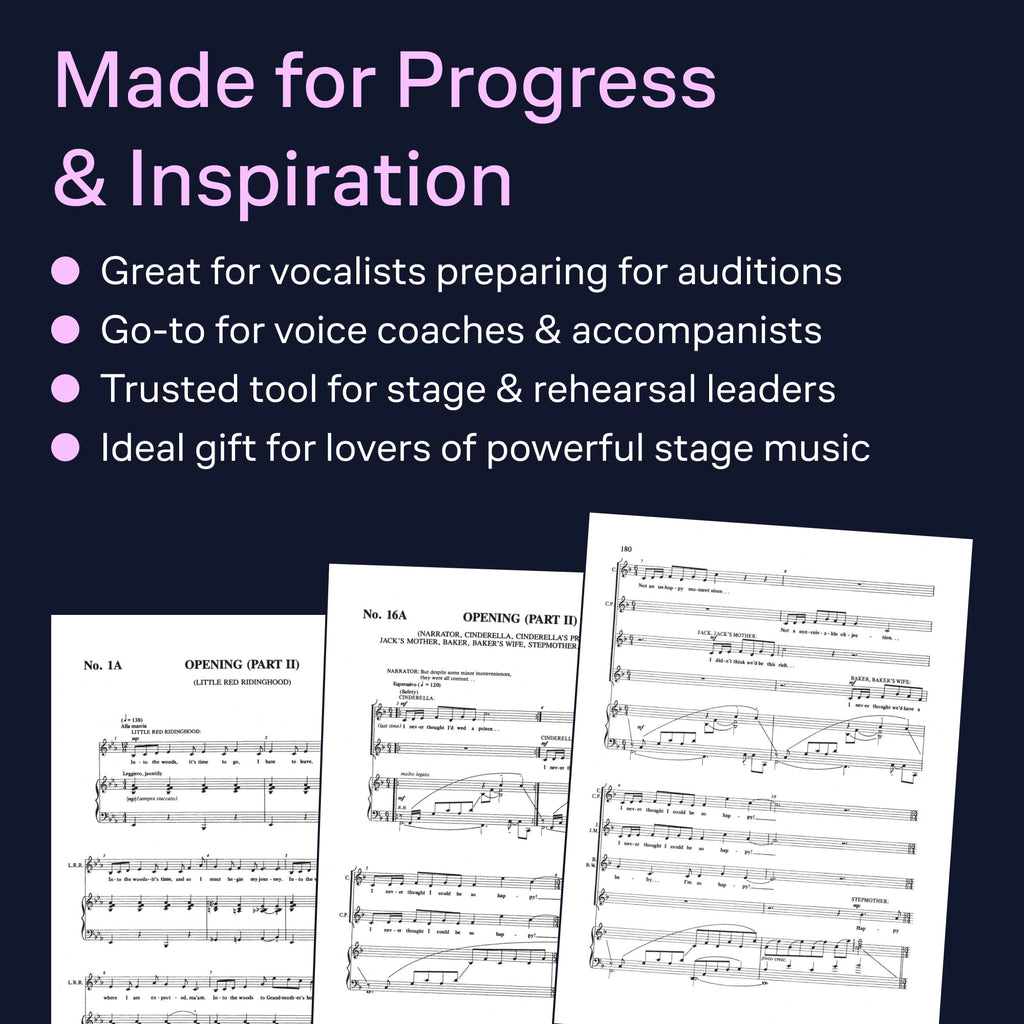 Into the Woods: Vocal Score by Stephen Sondheim | Complete Broadway Musical Sheet Music for Voice and Piano | Full Vocal Score Songbook for Students Teachers and Theatre Performers