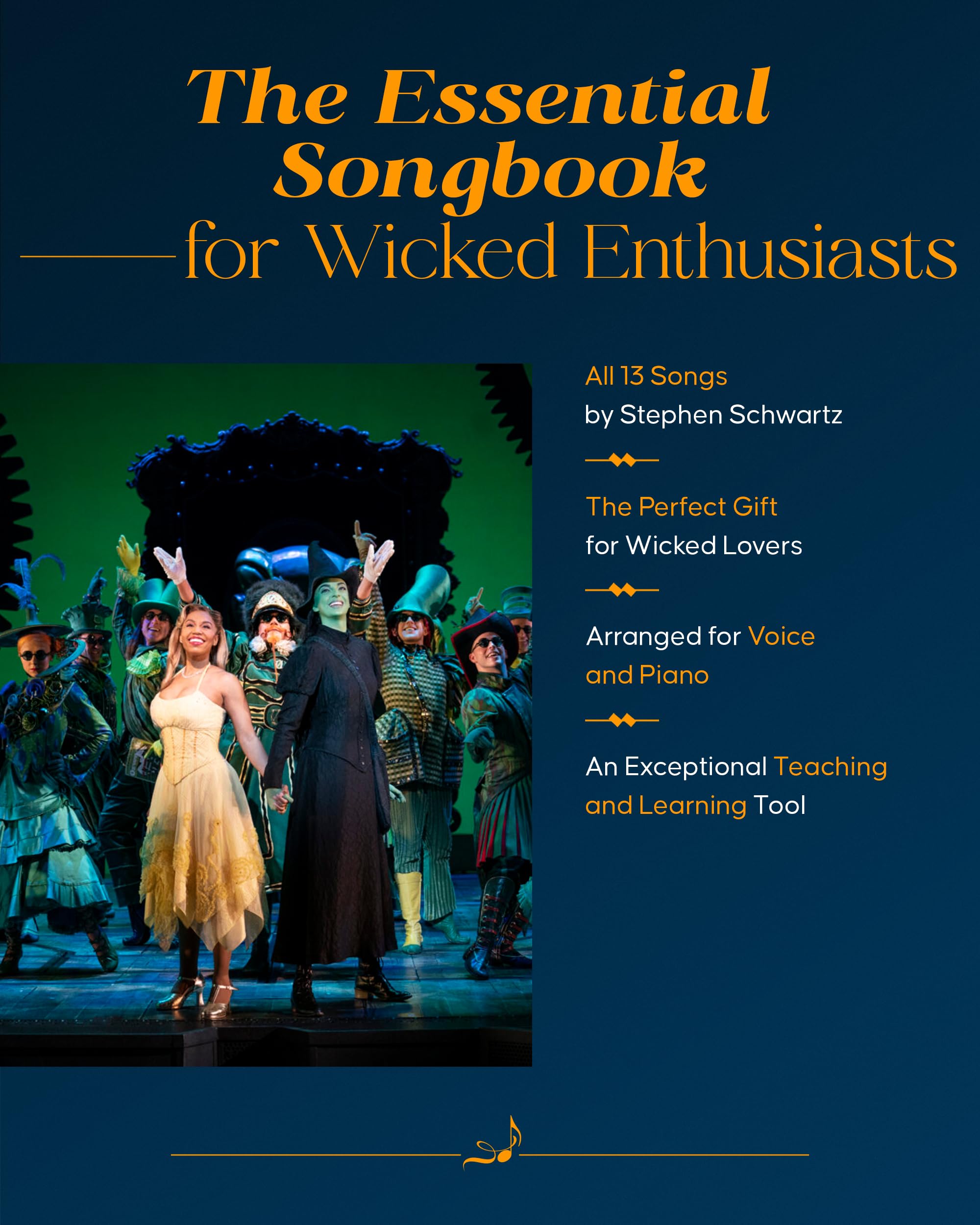 Wicked: A New Musical - Easy Piano Songbook | Broadway Musical Sheet Music for Beginners | Piano and Vocal Selections by Stephen Schwartz | 13 Iconic Songs for Lessons, Practice, and Theater Fans