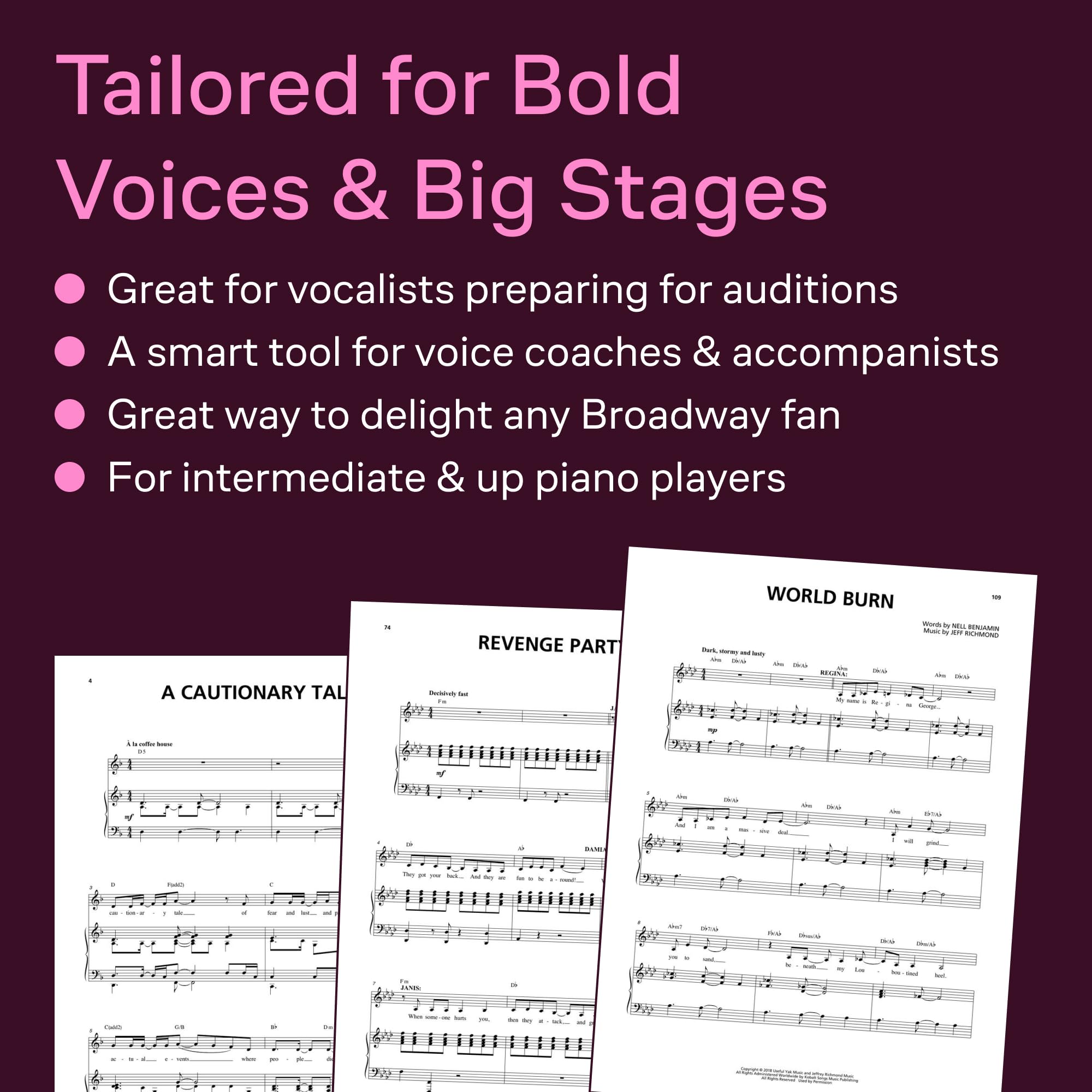 Mean Girls Vocal Selections Music by Jeff Richmond | Piano Vocal Guitar Songbook for Broadway Musical Fans | Sheet Music Book Featuring 16 Songs from the Tony Award Nominated Show