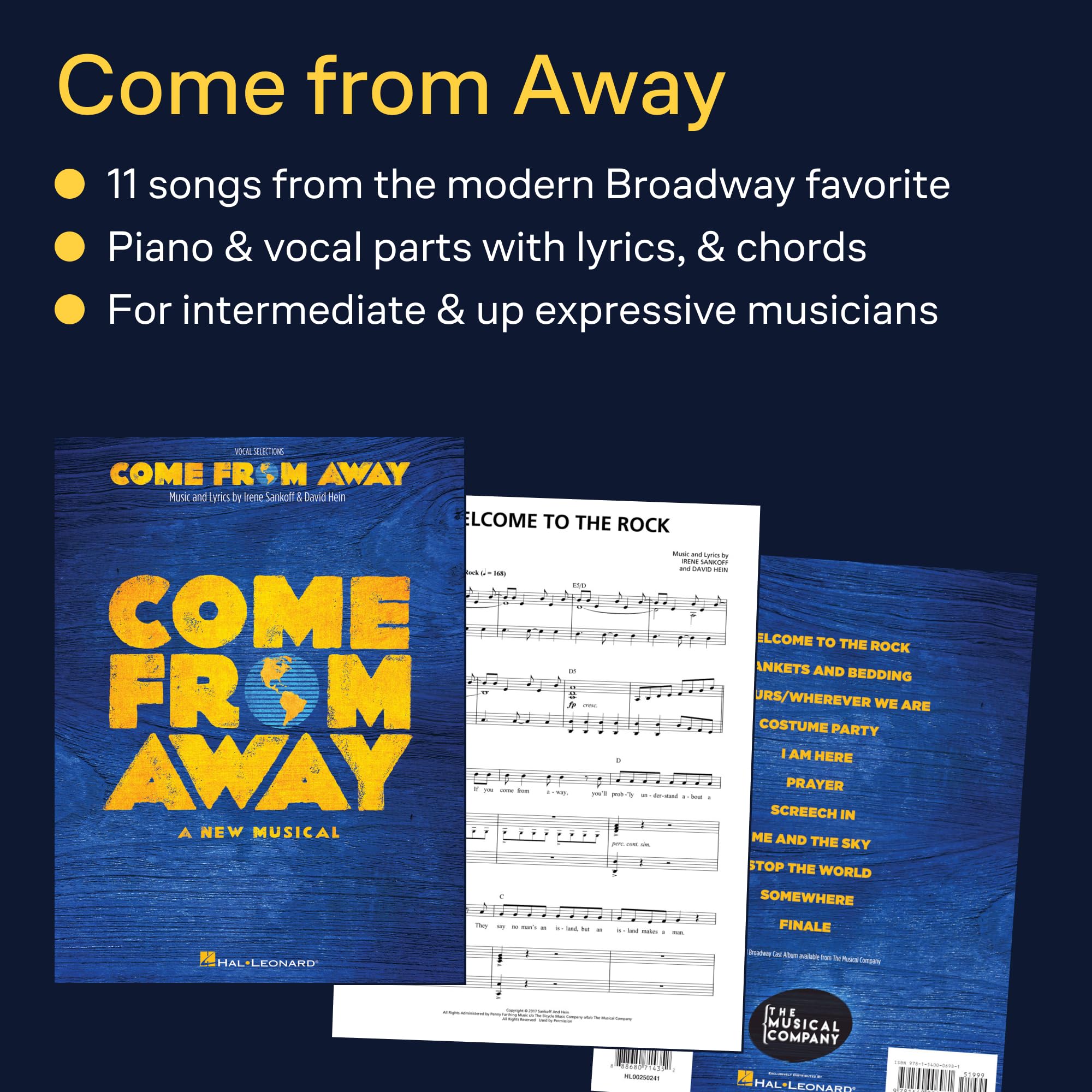 Come from Away: A New Musical Vocal Line with Piano Accompaniment