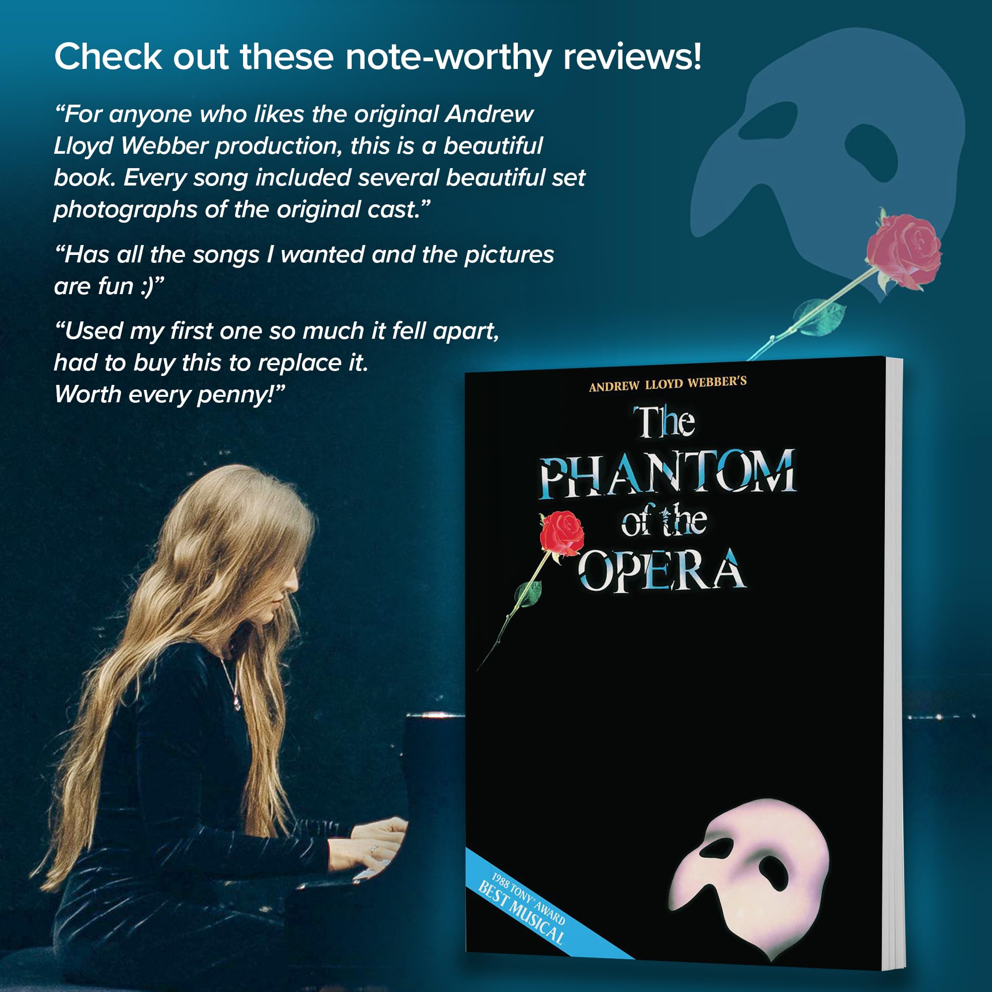 The Phantom of the Opera Songbook | Piano/Vocal/Guitar Selections for Intermediate Players | 9 Broadway Musical Hits | Souvenir Edition Sheet Music for Performers and Theater Fans