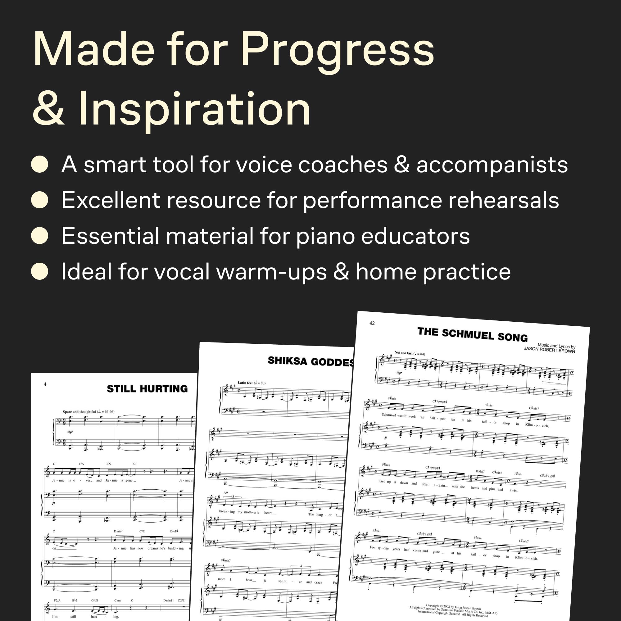 The Last Five Years - Vocal Selections | Sheet Music Book for Piano/Vocal/Guitar | Contemporary Musical Theatre Songs by Jason Robert Brown for Intermediate Singers Students and Audition Performance