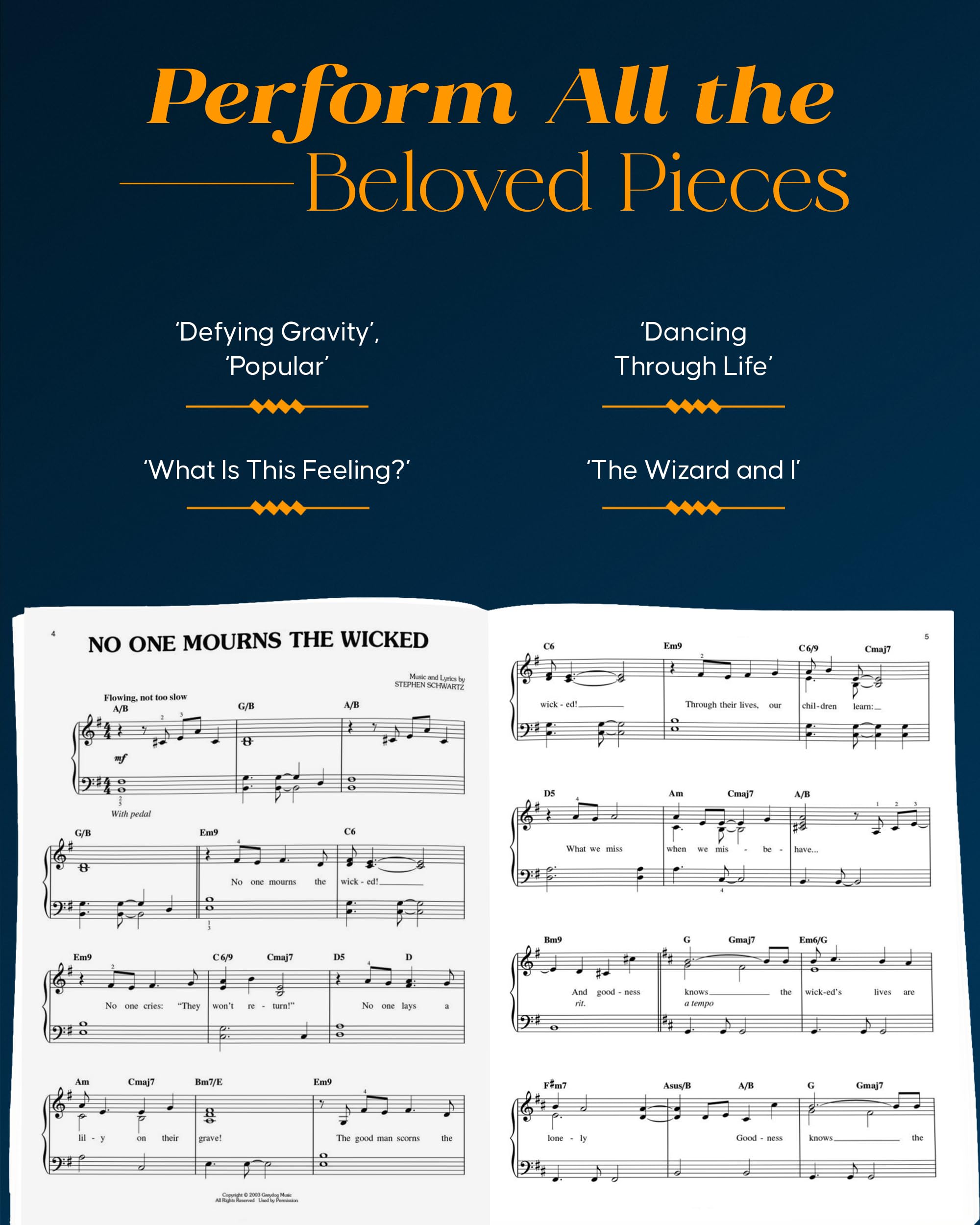 Wicked: A New Musical - Easy Piano Songbook | Broadway Musical Sheet Music for Beginners | Piano and Vocal Selections by Stephen Schwartz | 13 Iconic Songs for Lessons, Practice, and Theater Fans