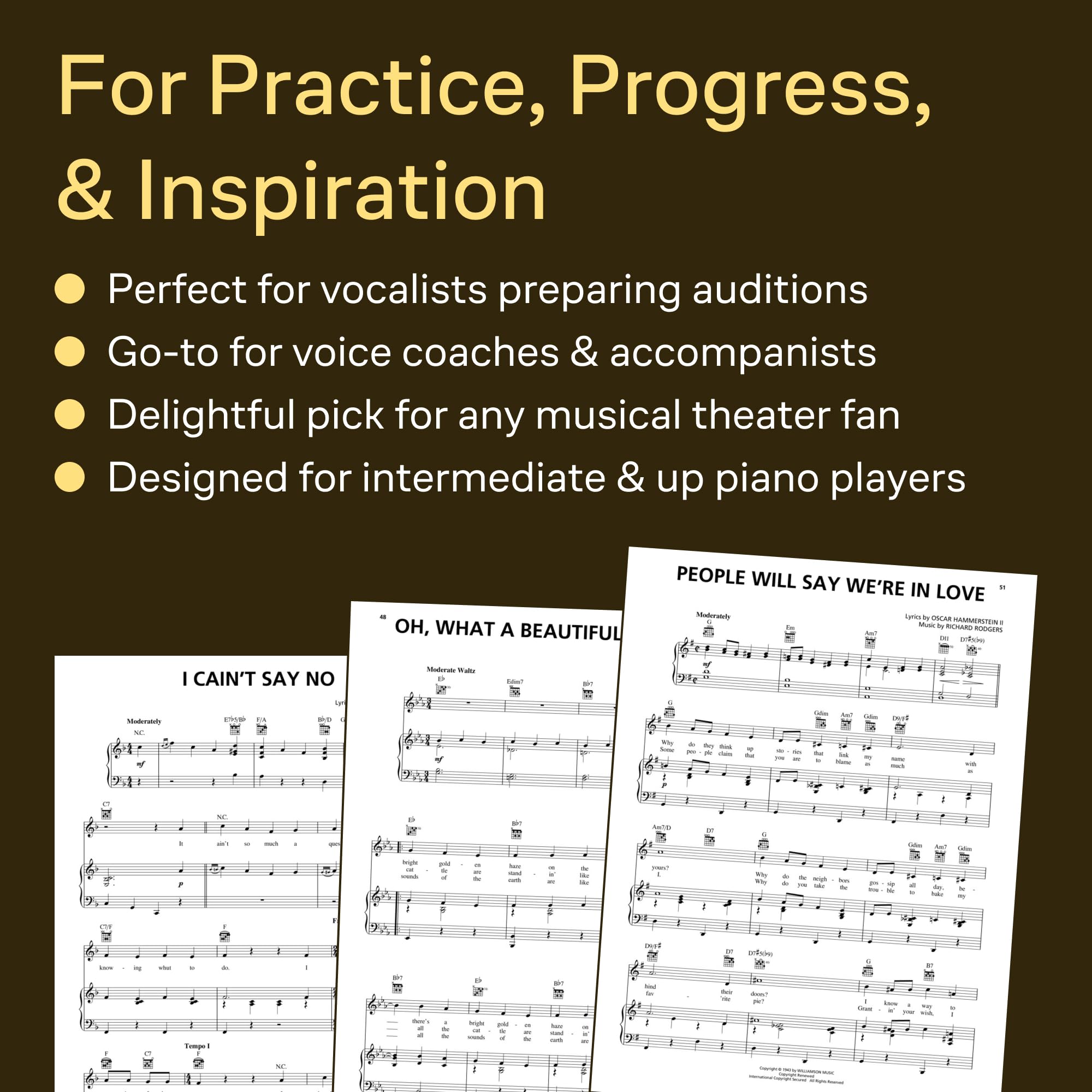 Oklahoma! -75th Anniversary - Vocal Selections | Piano/Vocal/Guitar Songbook| Sheet Music Book for Students and Musical Theatre Fans| Broadway Classics for Practice Lessons Performance and Stage Study