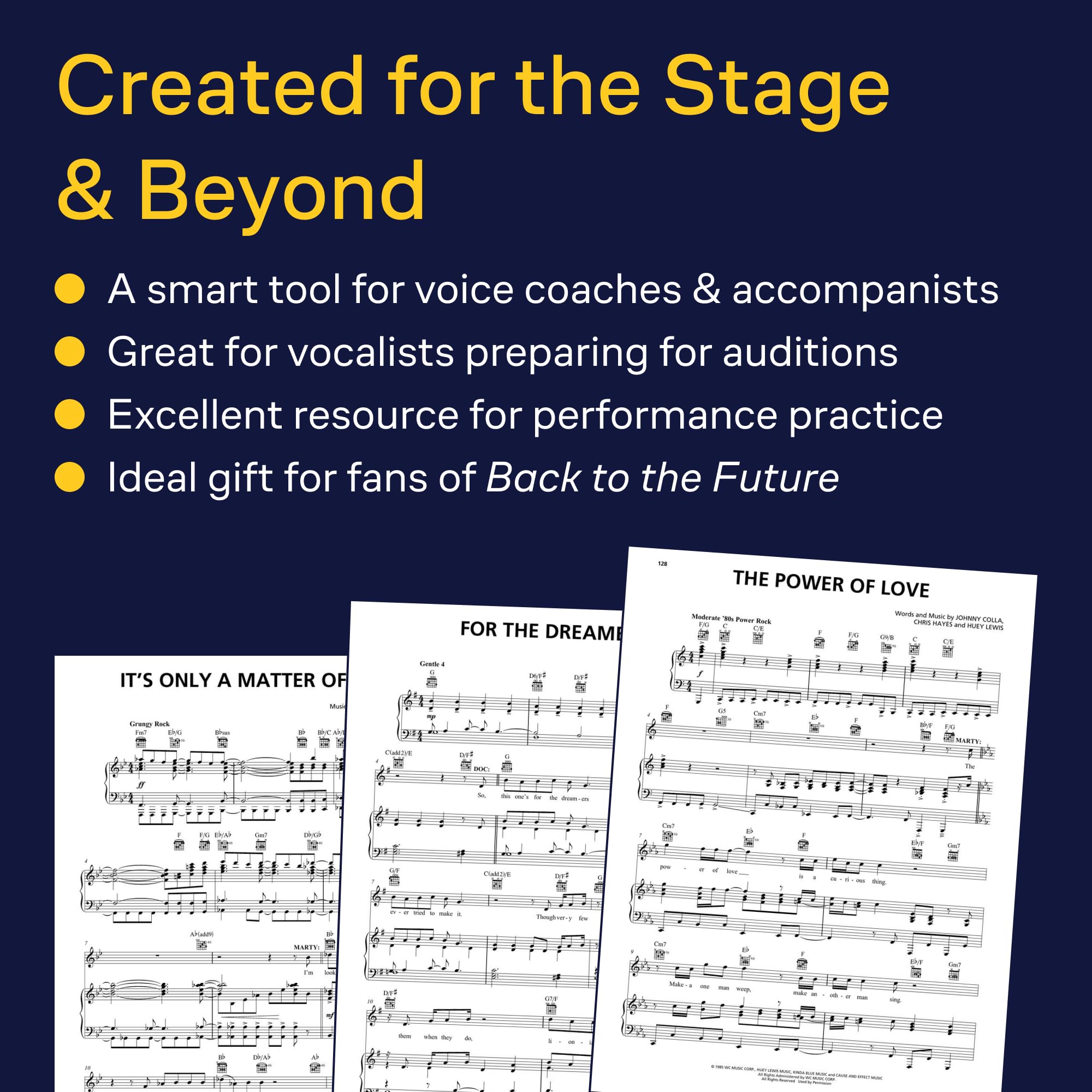 Back to the Future: The Musical - Piano/Vocal Selections | Broadway Sheet Music Book for Intermediate Musical Theatre Songs for Students Teachers and Fans | 16 Piano Vocal Arrangements Included