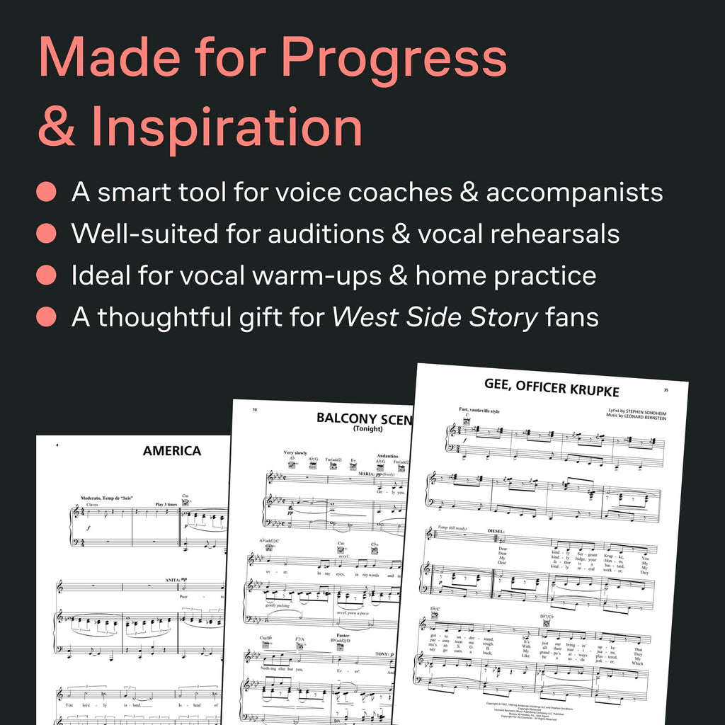 West Side Story - Vocal Selections | Piano/Vocal/Guitar Sheet Music Songbook from the 2021 Motion Picture Soundtrack | Broadway Musical Collection with Lyrics and Chords | Vocal Selections