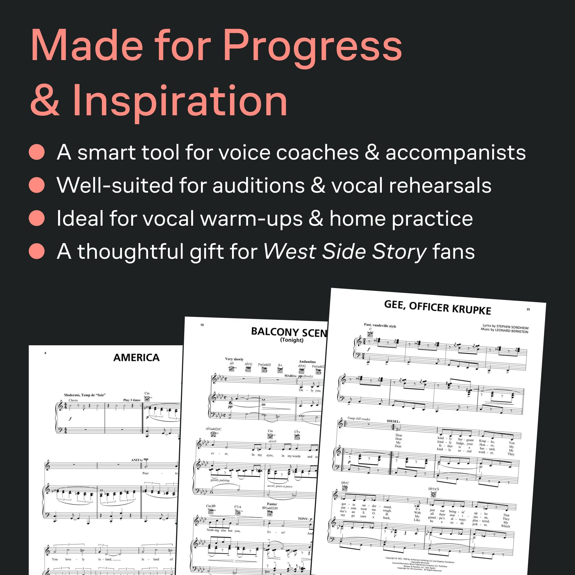 West Side Story - Vocal Selections | Piano/Vocal/Guitar Sheet Music Songbook from the 2021 Motion Picture Soundtrack | Broadway Musical Collection with Lyrics and Chords | Vocal Selections