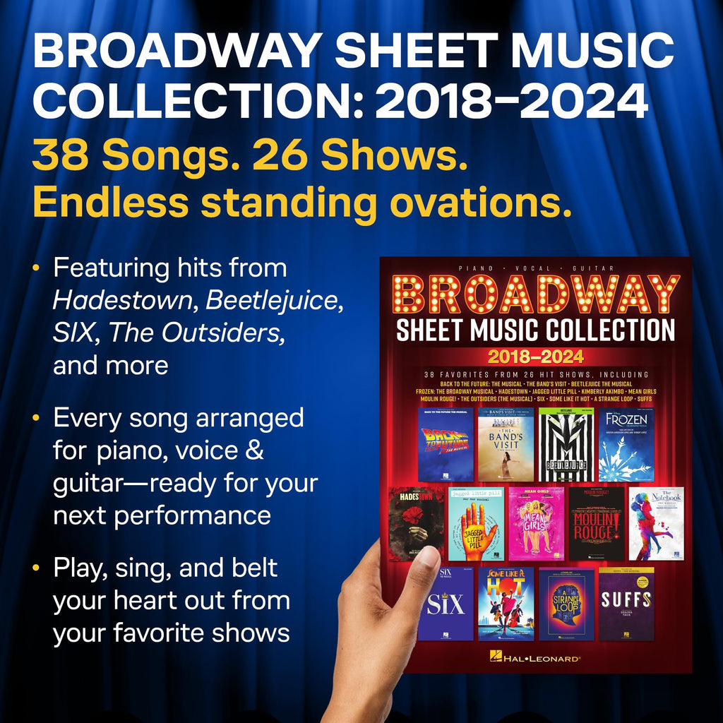 Broadway Sheet Music Collection 2018-2024: 38 Favorites from 26 Hit Shows Arranged for Piano, Voice, and Guitar