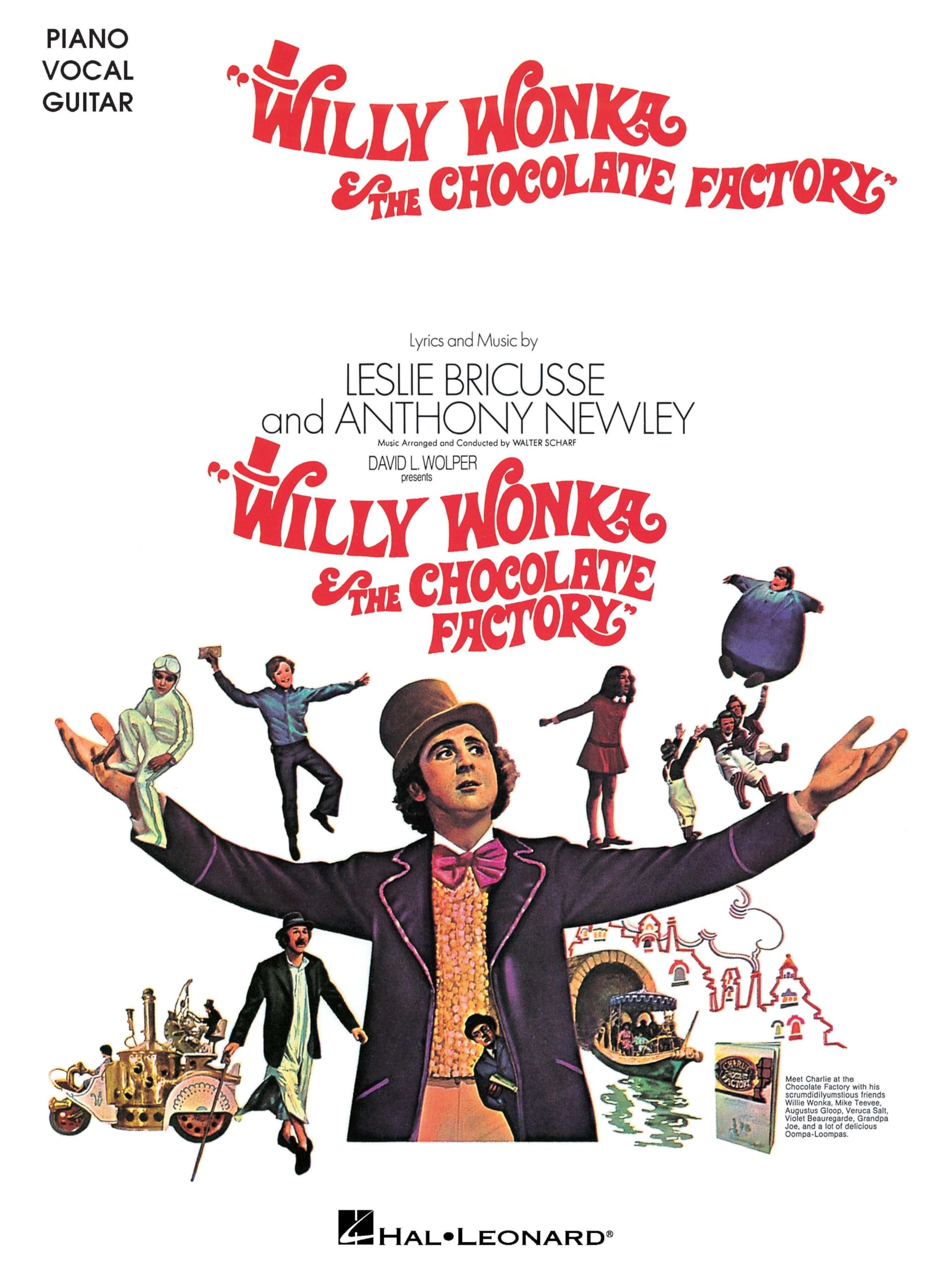 Willy Wonka and the Chocolate Factory: Piano/Vocal/Guitar Songbook | 6 Songs from the Classic Movie | Sheet Music for Piano, Voice, and Guitar | Includes Pure Imagination and More