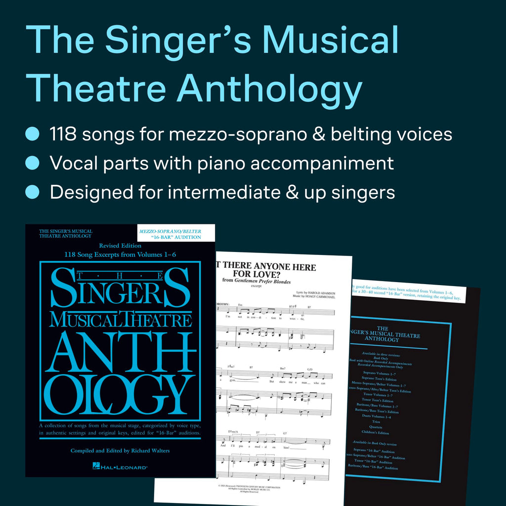 The Singer's Musical Theatre Anthology: 16-Bar Audition Edition, Mezzo-Soprano/Belter | Broadway Vocal Collection Sheet Music with Piano Accompaniment for Auditions and Performance