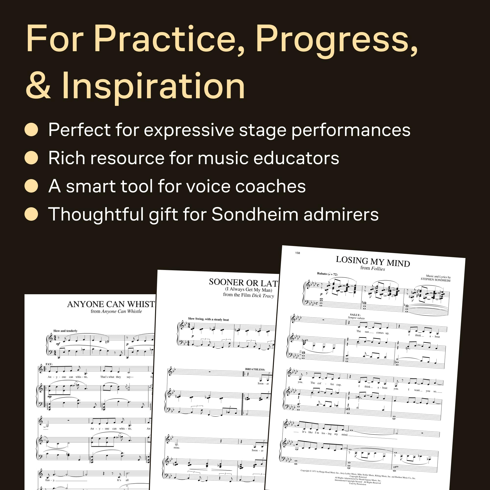 The Stephen Sondheim Collection | Piano/Vocal/Guitar Sheet Music Book Featuring 52 Songs from 17 Broadway Shows and Films | Definitive Composer Anthology for Students and Musical Theatre Fans