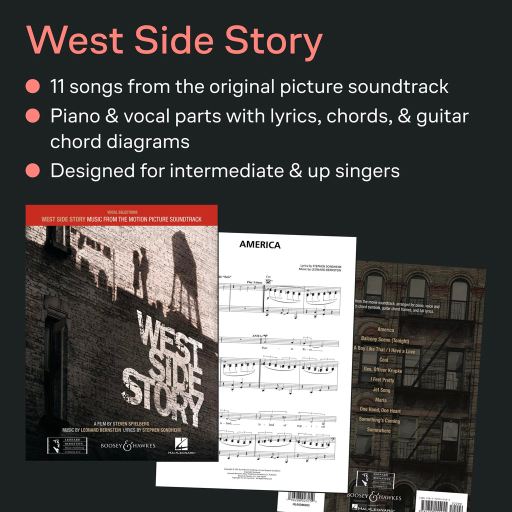 West Side Story - Vocal Selections | Piano/Vocal/Guitar Sheet Music Songbook from the 2021 Motion Picture Soundtrack | Broadway Musical Collection with Lyrics and Chords | Vocal Selections
