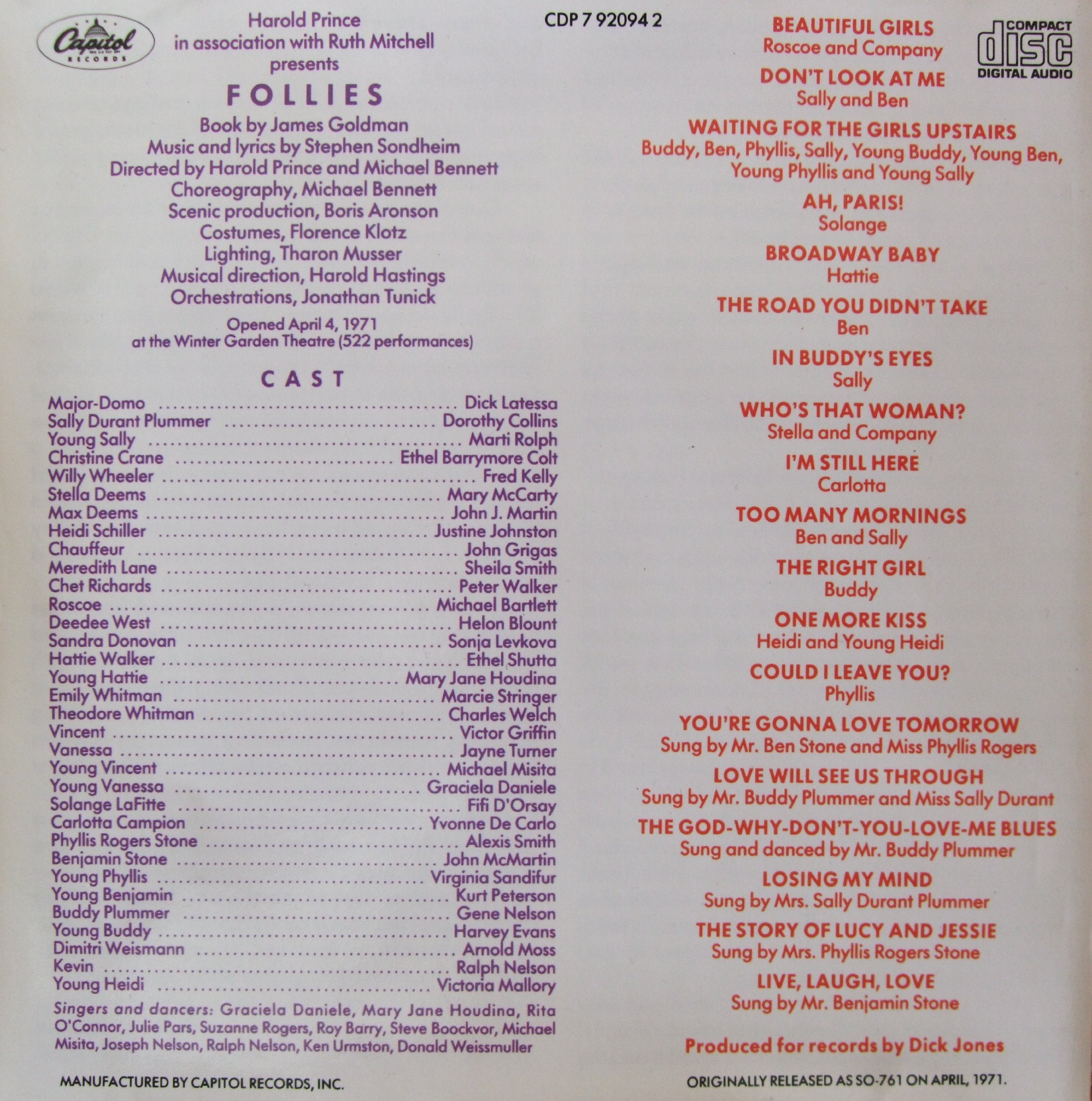 Follies: Original Broadway Cast