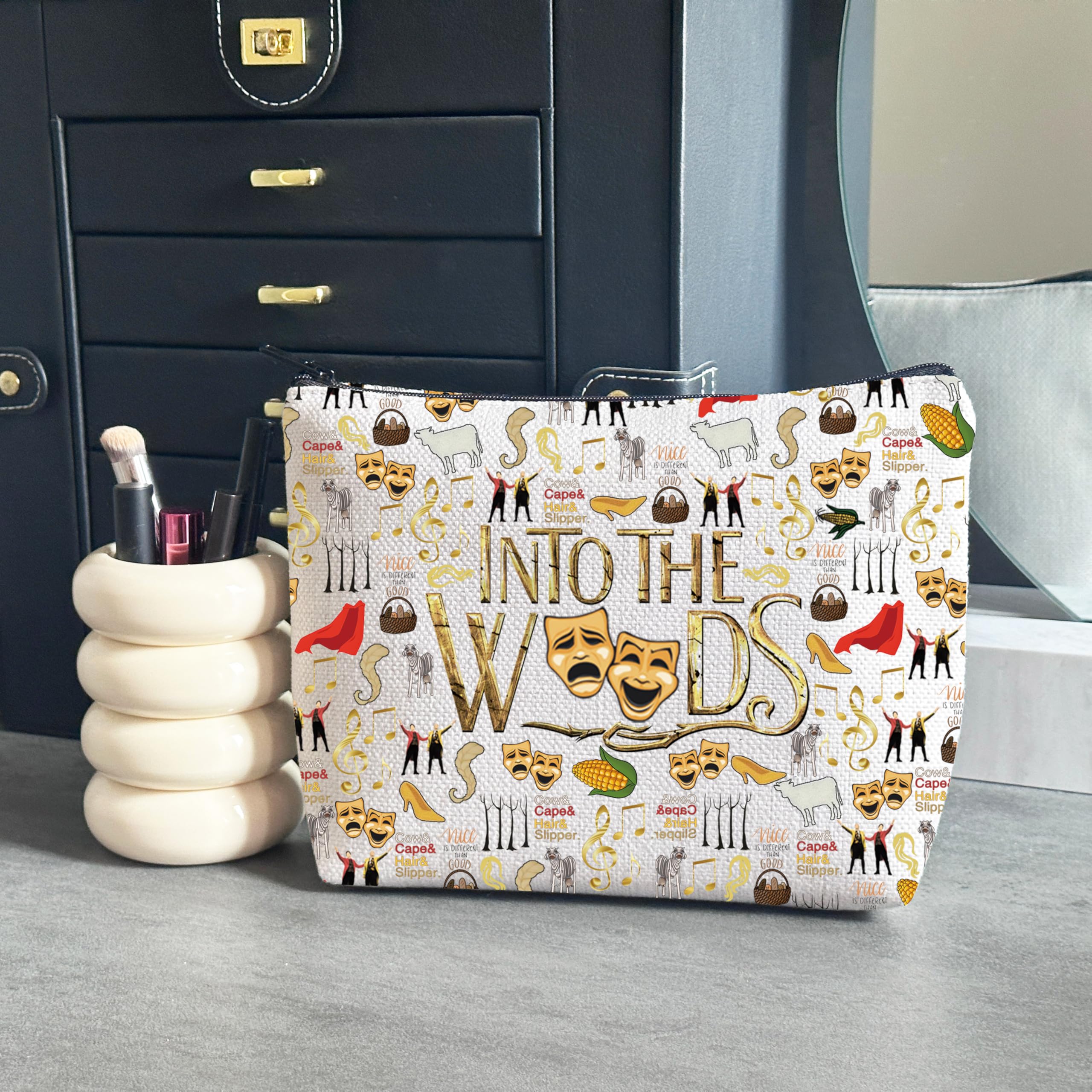 WCGXKO Theatre Musical Fans Gift Musical Lover Cosmetic Zipper Pouch