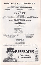 Candide Playbill | The Broadway Theatre (1974)