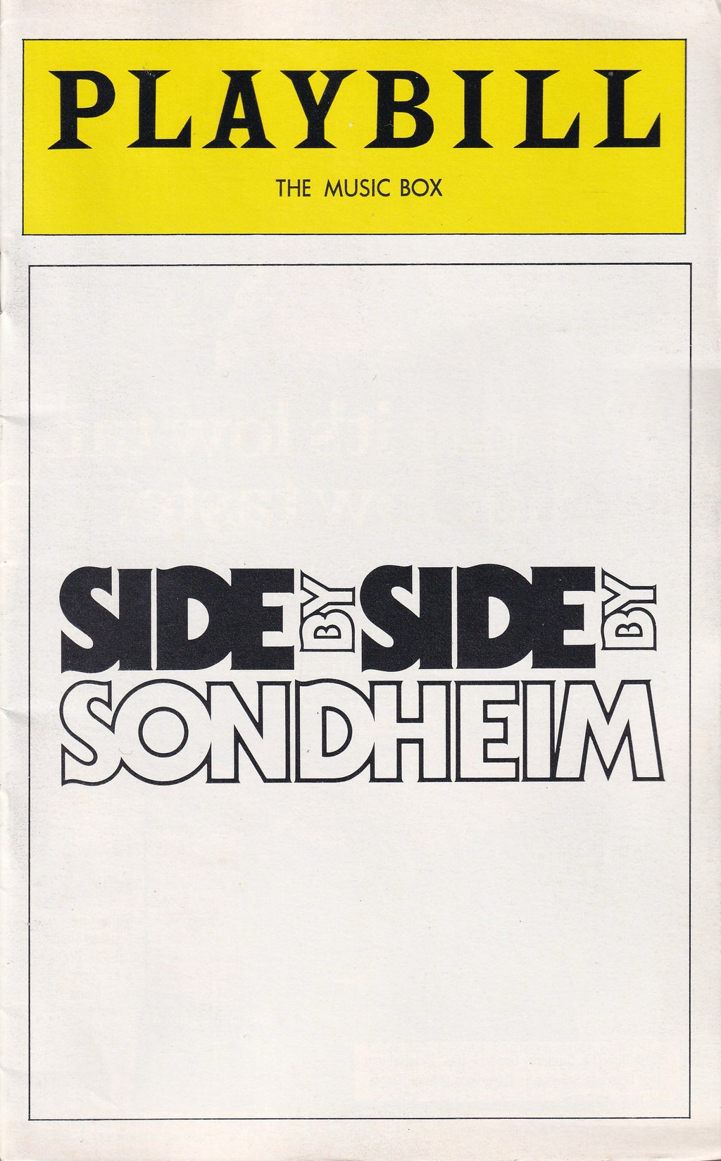 Side by Side by Sondheim Playbill | The Music Box (1977)