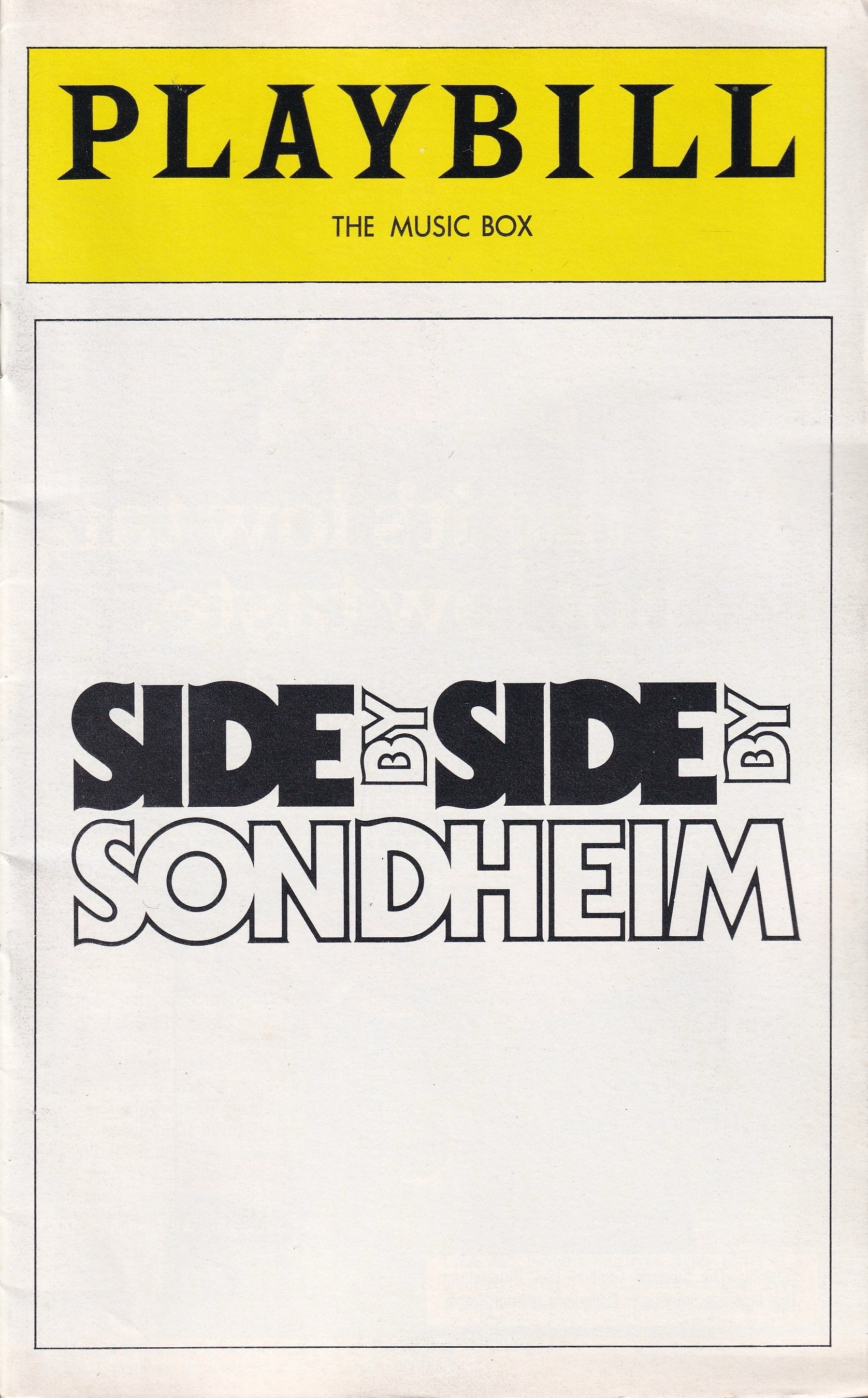 Side by Side by Sondheim Playbill | The Music Box (1977)