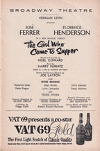 The Girl Who Came To Supper Playbill | Broadway Theatre (1963)
