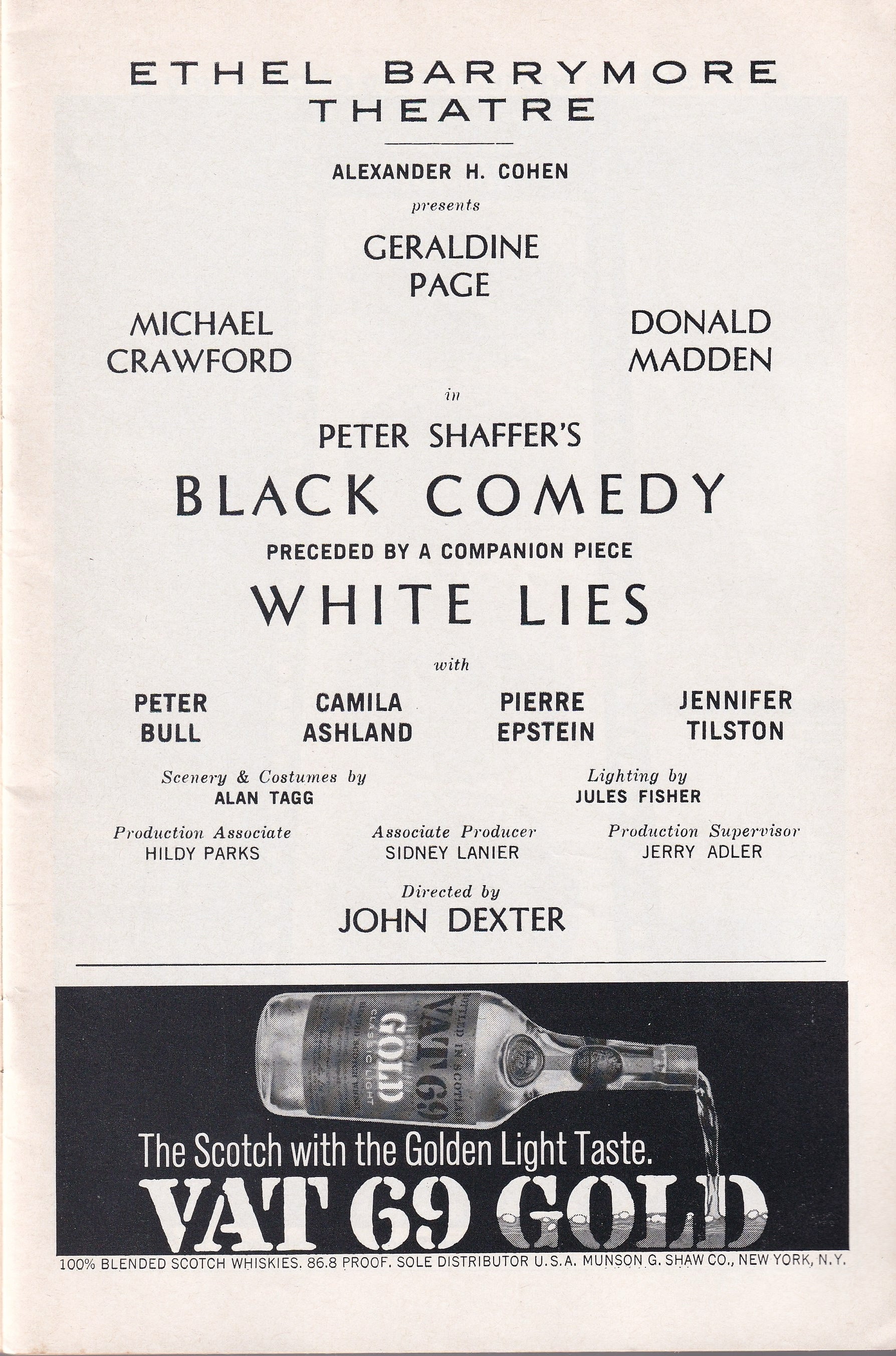 Black Comedy / White Lies Playbill | Ethel Barrymore Theatre (1967)