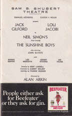The Sunshine Boys Playbill | Sam S. Shubert Theatre (1972)