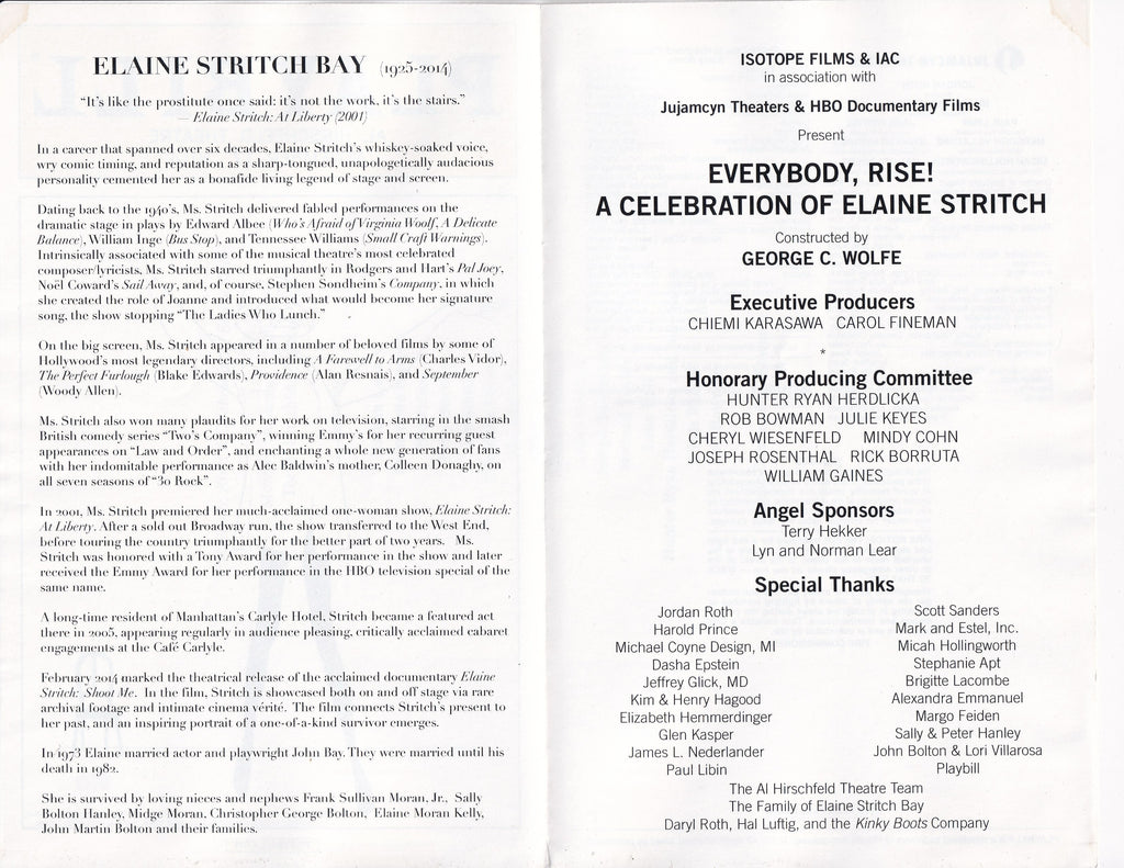 Everybody, Rise! A Celebration of Elaine Stritch (2014)