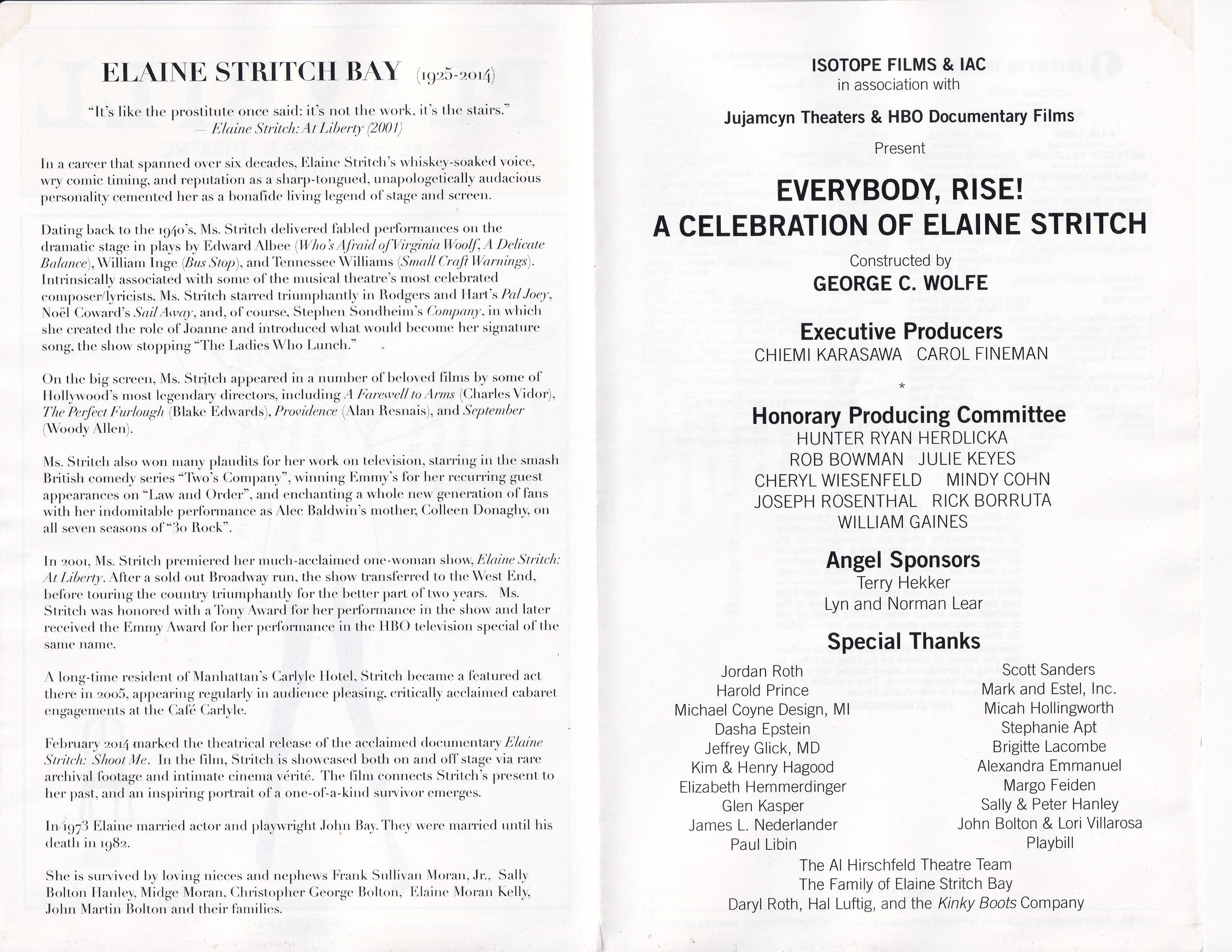 Everybody, Rise! A Celebration of Elaine Stritch (2014)
