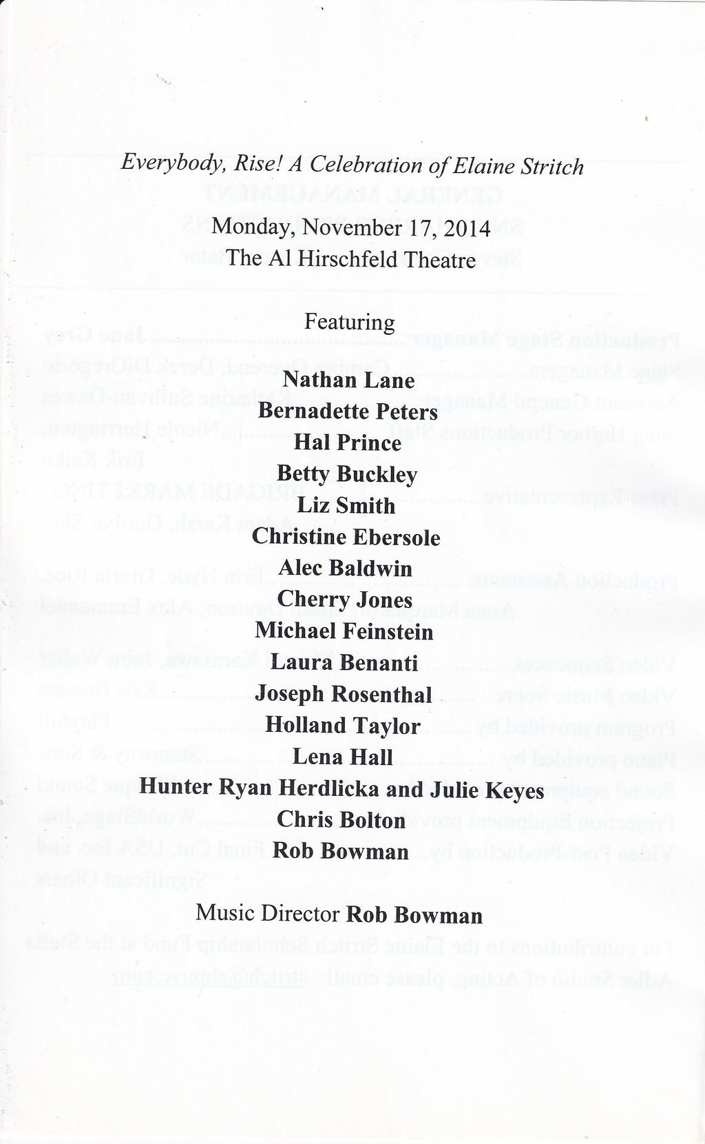 Everybody, Rise! A Celebration of Elaine Stritch (2014)