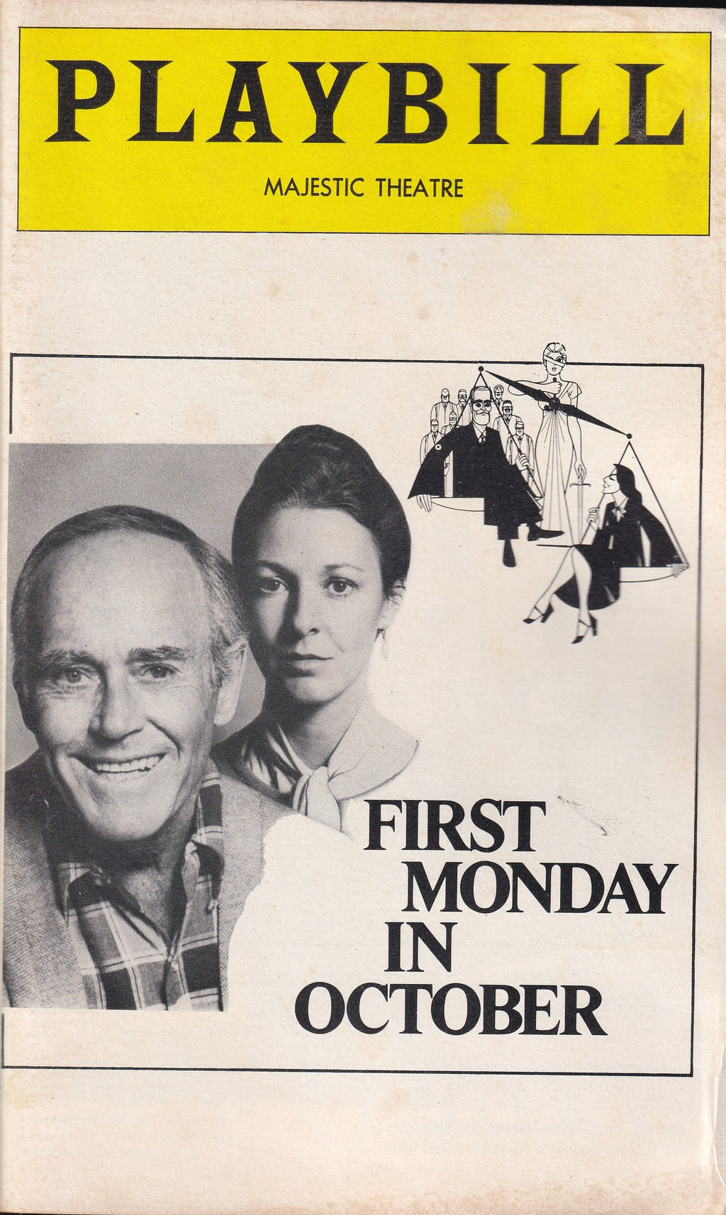 First Monday in October Playbill | Majestic Theatre (1978)