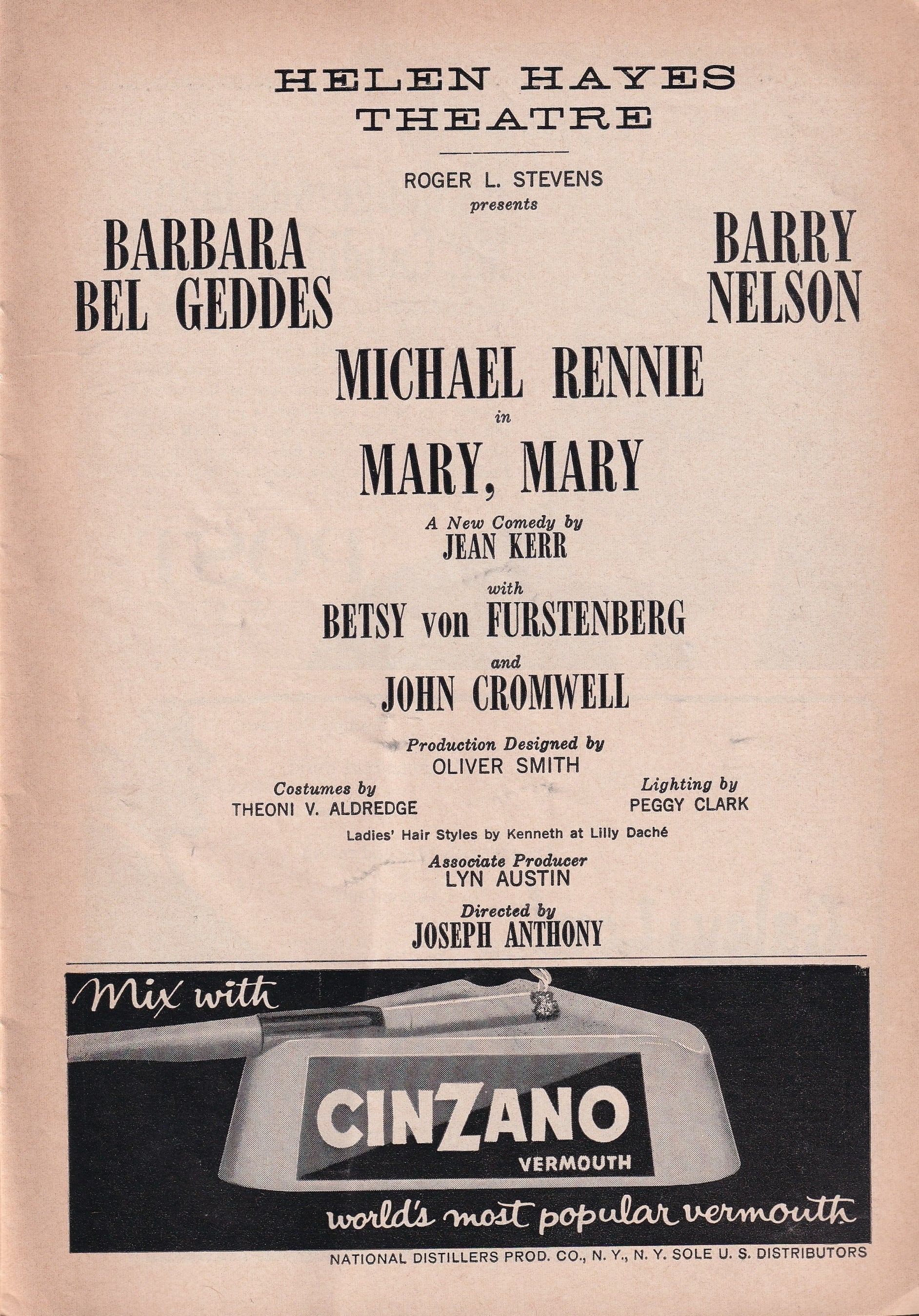 Mary, Mary Playbill | Helen Hayes Theatre (1961)