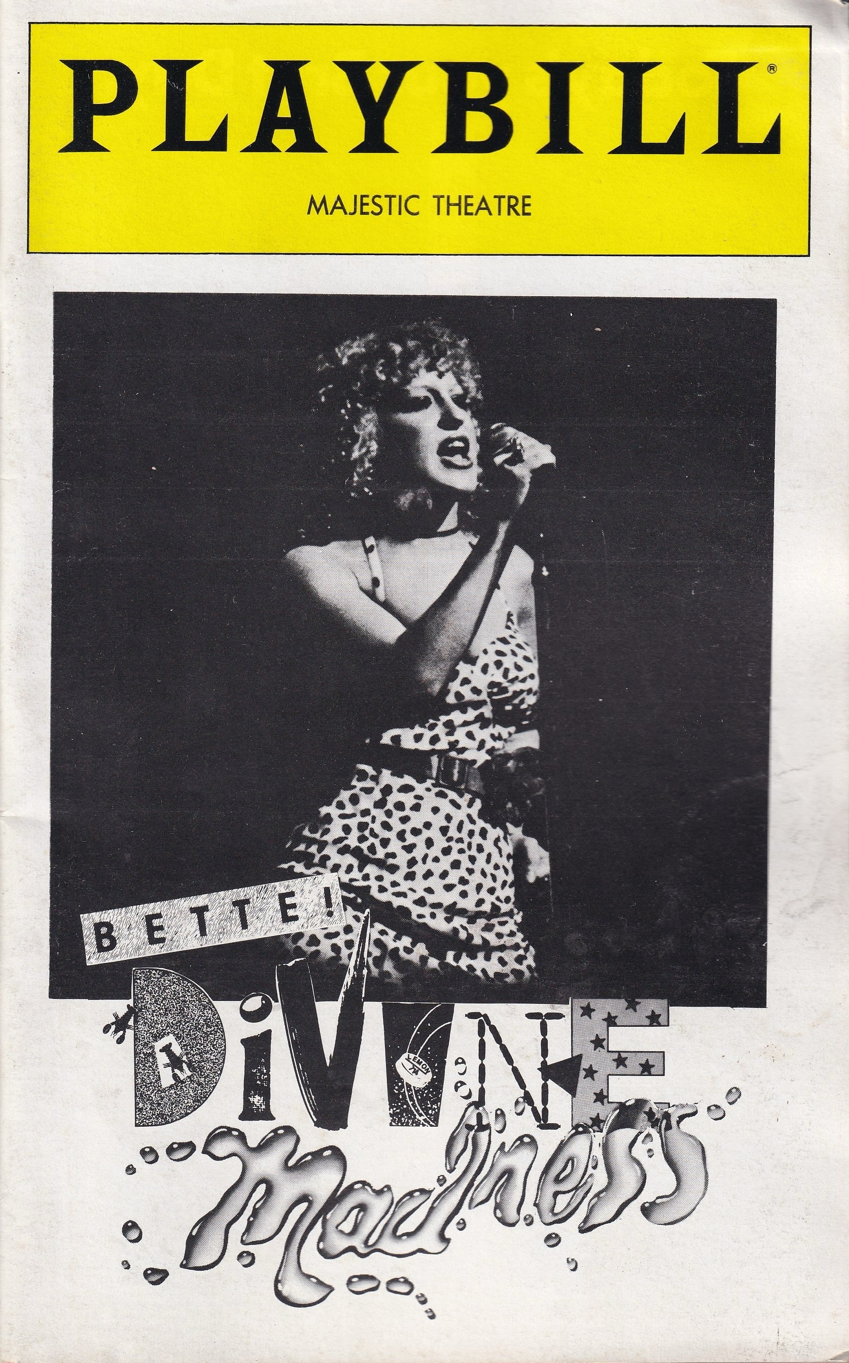 Bette! Divine Madness Playbill | Majestic Theatre (1979)