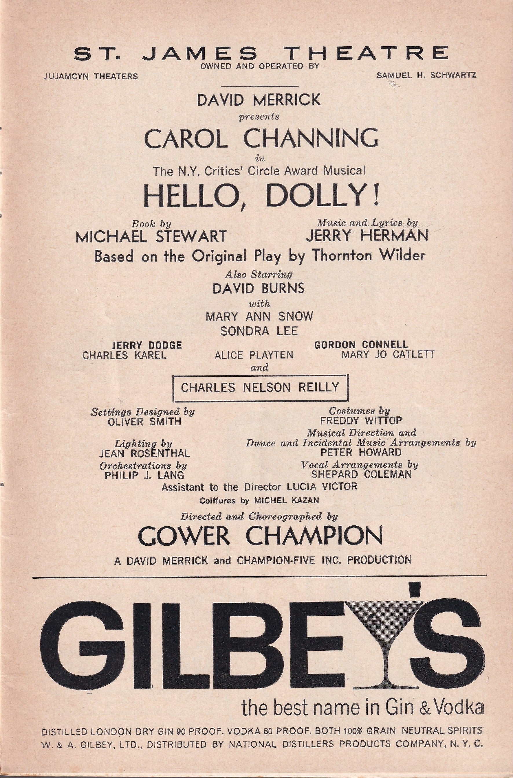 Hello, Dolly! Playbill | St. James Theatre (1964)