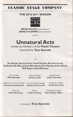 Unnatural Acts Playbill | Classic Stage Company (2011)