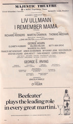 I Remember Mama Playbill | Majestic Theatre (1979)