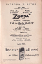 Zorba Playbill | Imperial Theatre (1968)
