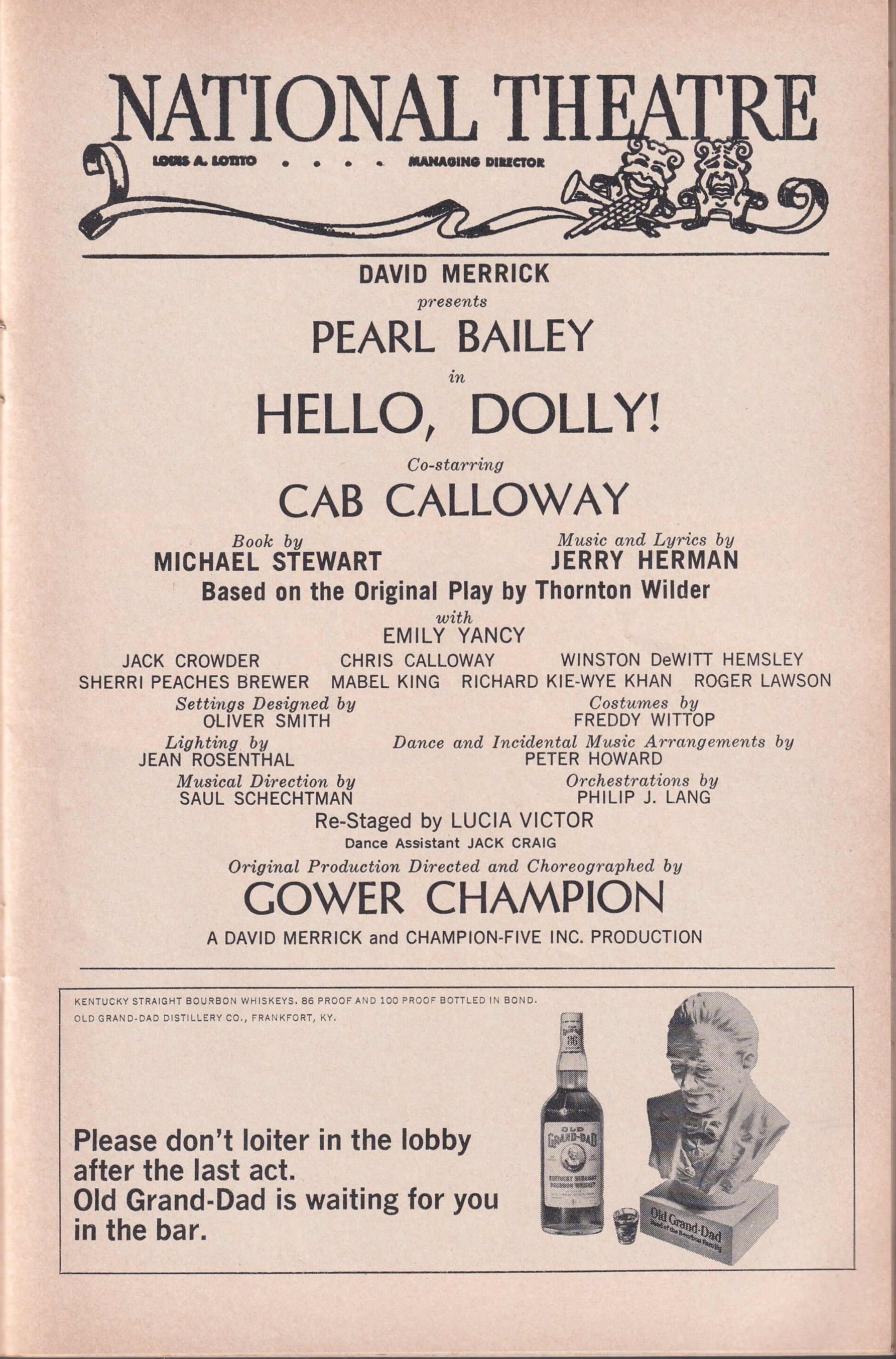 Hello, Dolly! Playbill | National Theatre (1967)