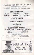 Habeas Corpus Playbill | Martin Beck Theatre (1975)