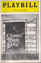 Closer Than Ever Playbill | Cherry Lane Theatre (1989)