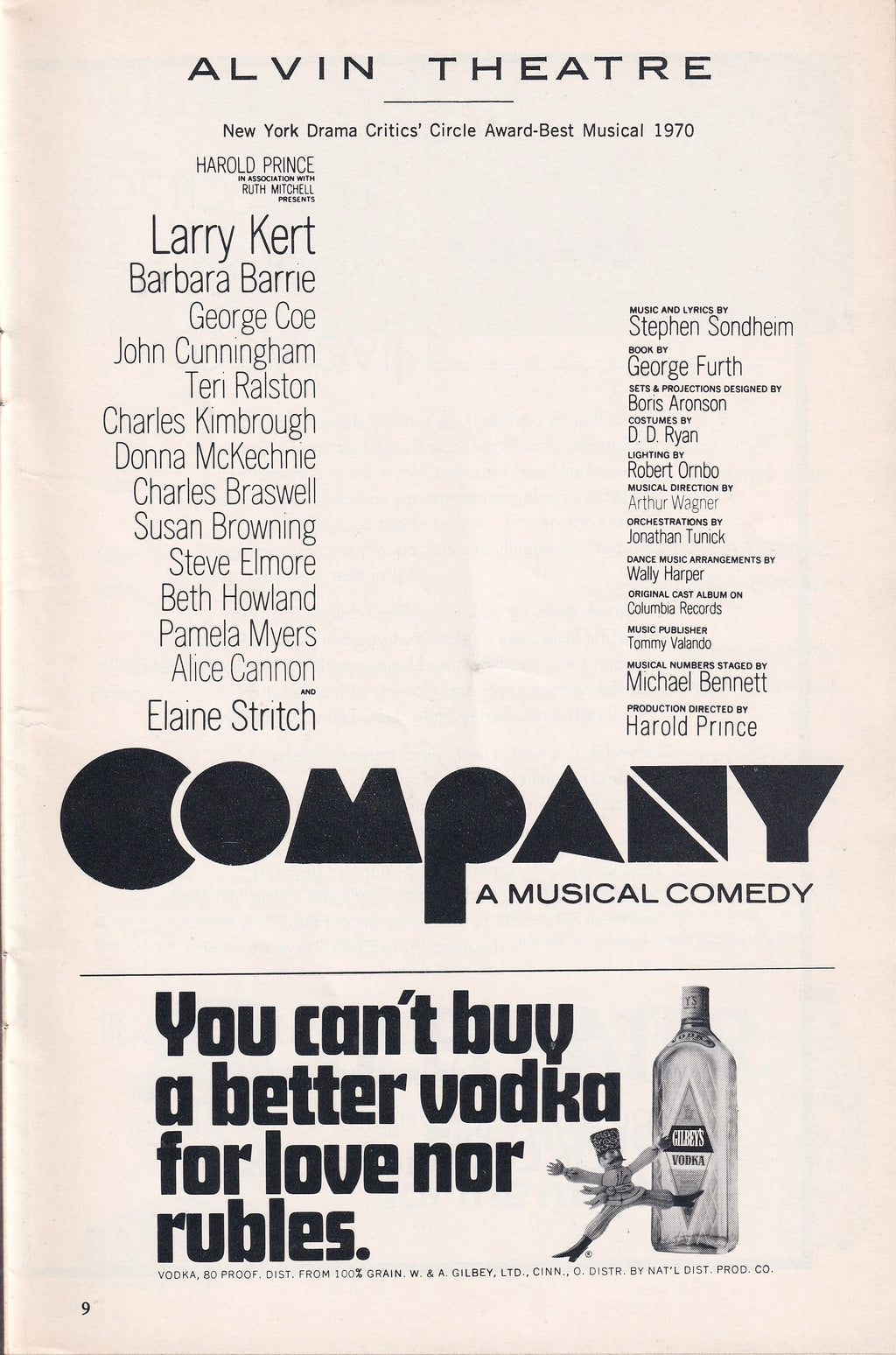 Company Playbill | Alvin Theatre (1970)