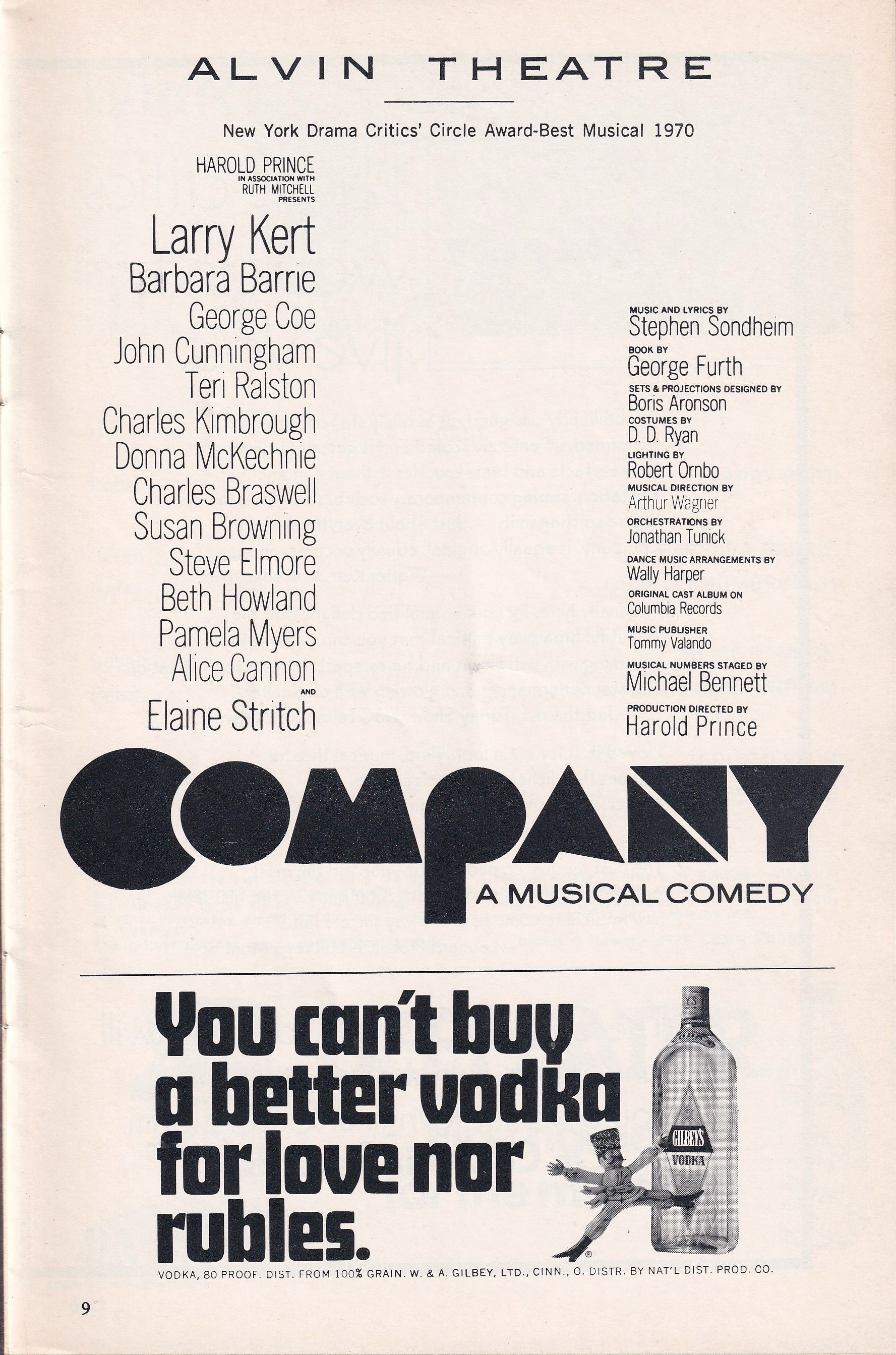 Company Playbill | Alvin Theatre (1970)