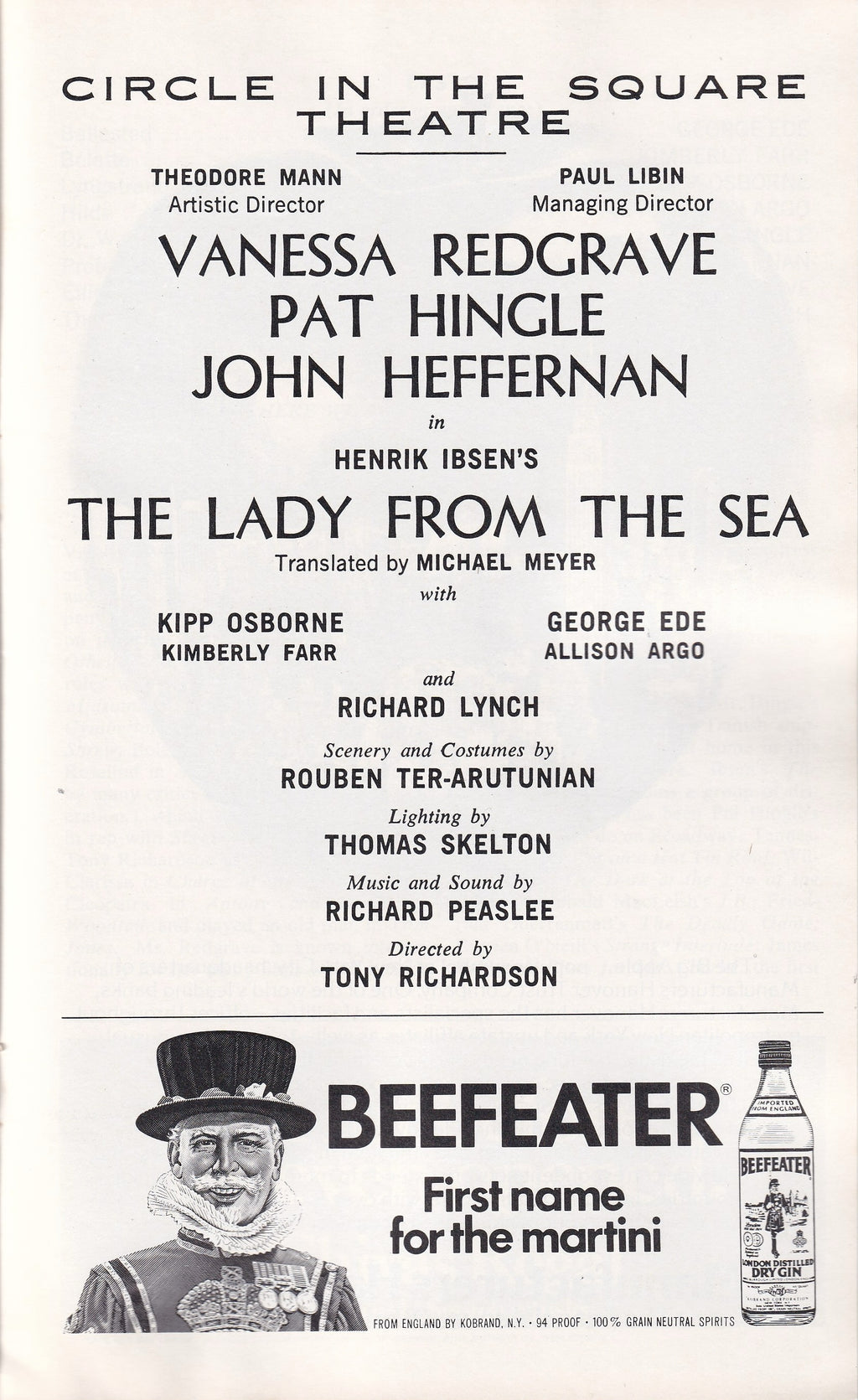 The Lady from the Sea Playbill | Circle in the Square Theatre