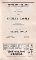 Shirley Bassey on Broadway Playbill | Minskoff Theatre