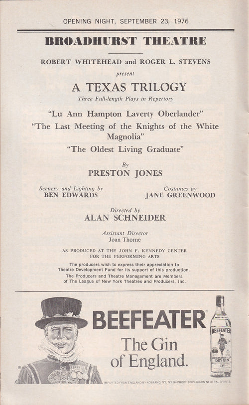 A Texas Trilogy: The Oldest Living Graduate | Broadhurst Theatre (1976)